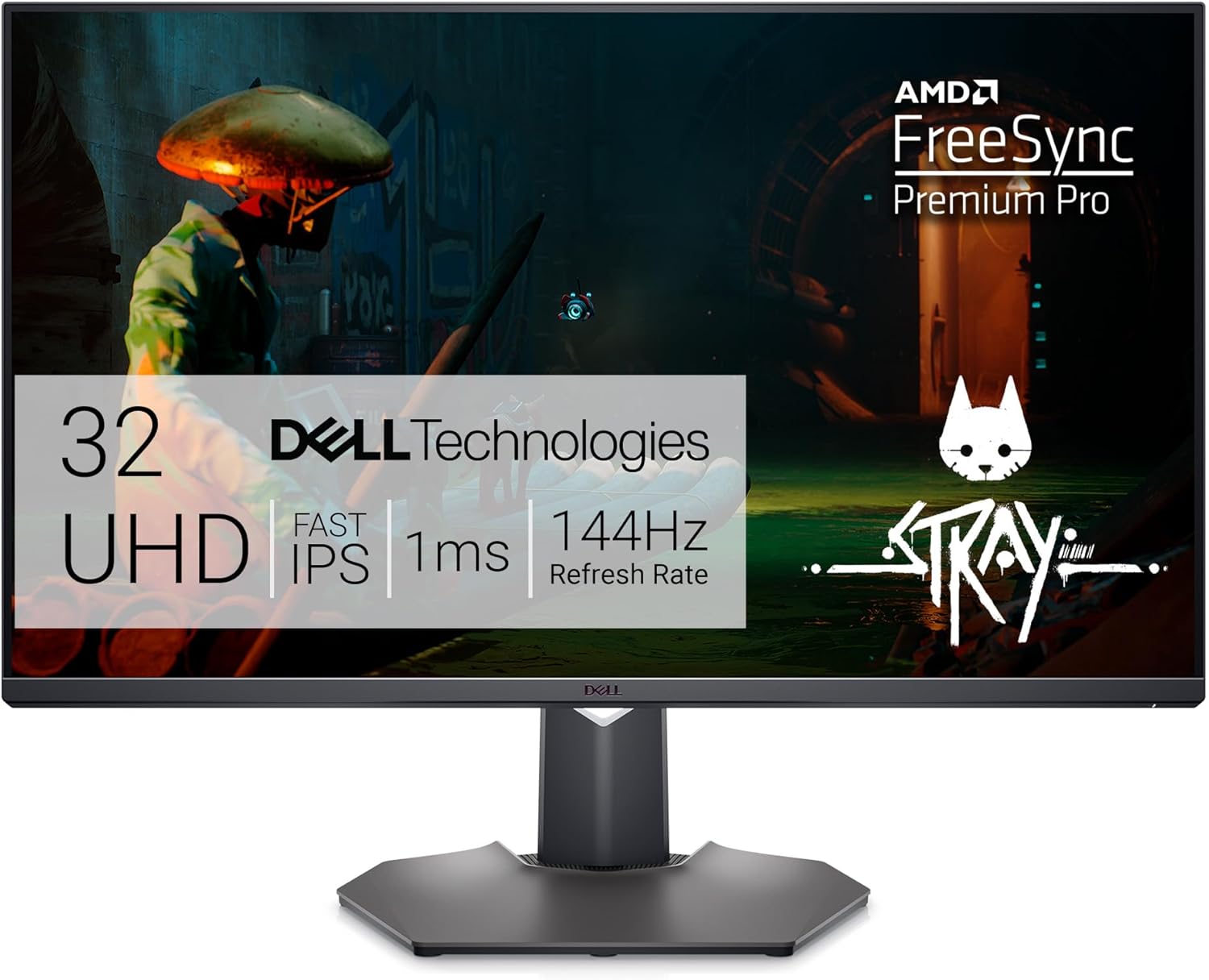 Dell G3223Q Gaming Monitor – 32-Inch 4K Ultra UHD (3840×2160), 144Hz 1Ms Display, AMD FreeSync+NVIDIA G-SYNC Compatible, Height/Swivel/Tilt Adjustability, 3Yr Advanced Exchange – Black