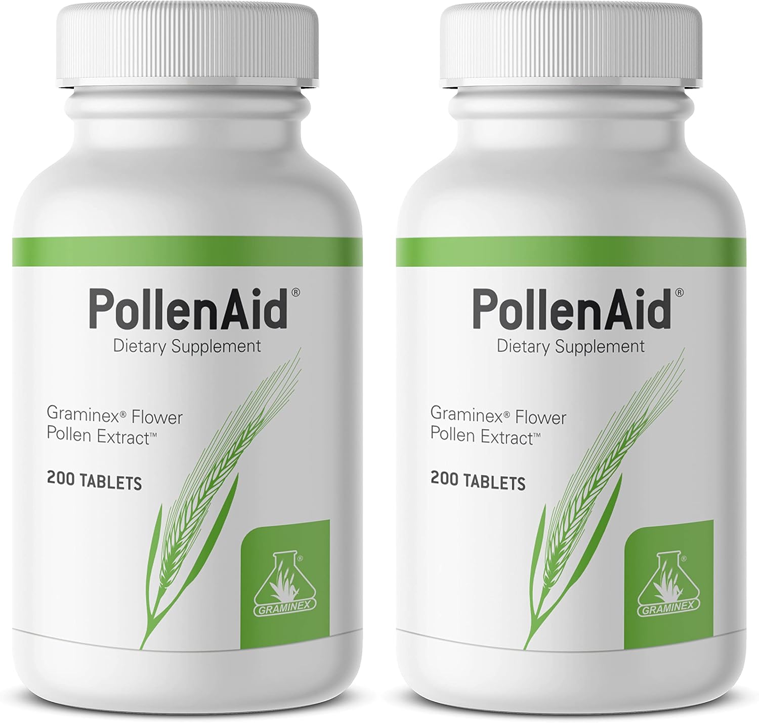 PollenAid Prostate Supplement: All Natural Prostate Support for Bladder Control & Urinary Tract Health, Rye Pollen Extract Made in USA, 200 Tablets (Pack of 2)