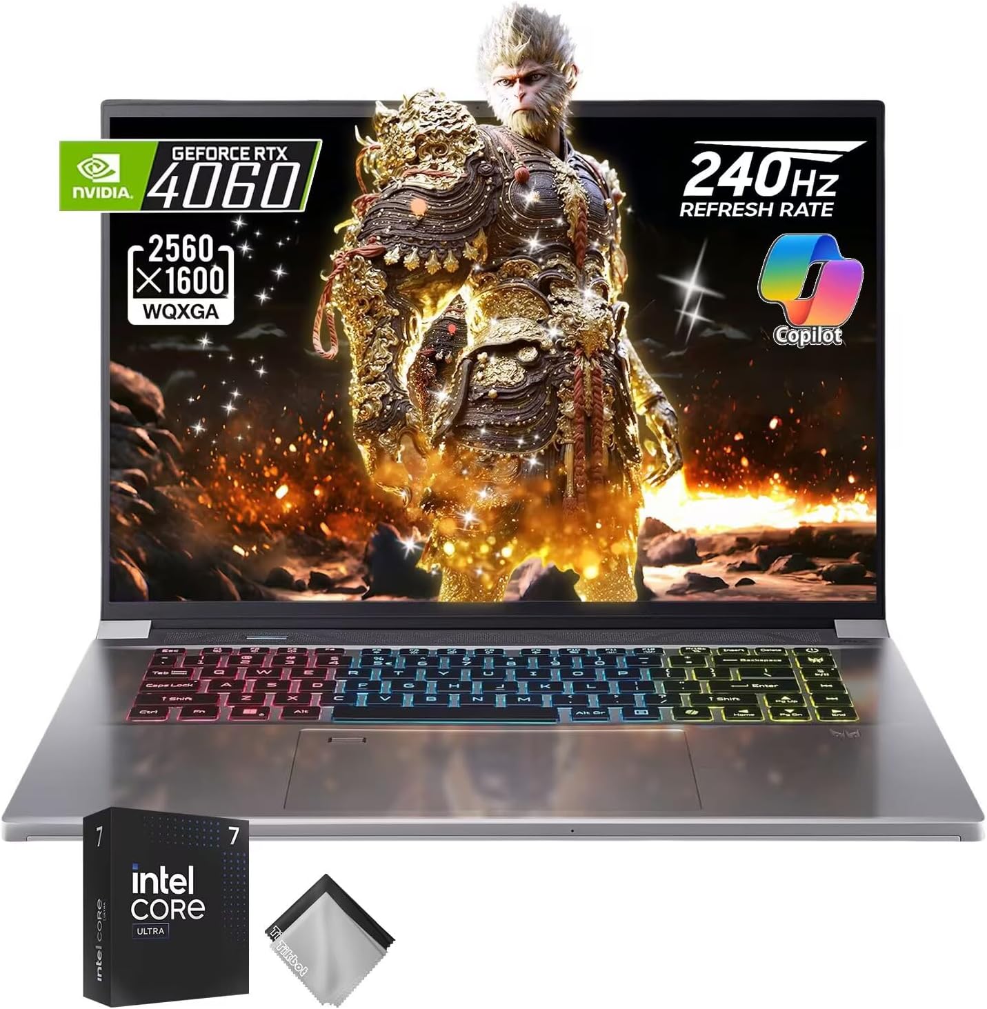 Acer Predator Triton Neo 16 Gaming Creator Laptop, 16″ WQXGA 240Hz Calman Verified, AI-Powered | Intel Core Ultra 7-155H, NVIDIA GeForce RTX 4060, Copilot in Windows (16GB RAM | 1TB PCIe SSD)