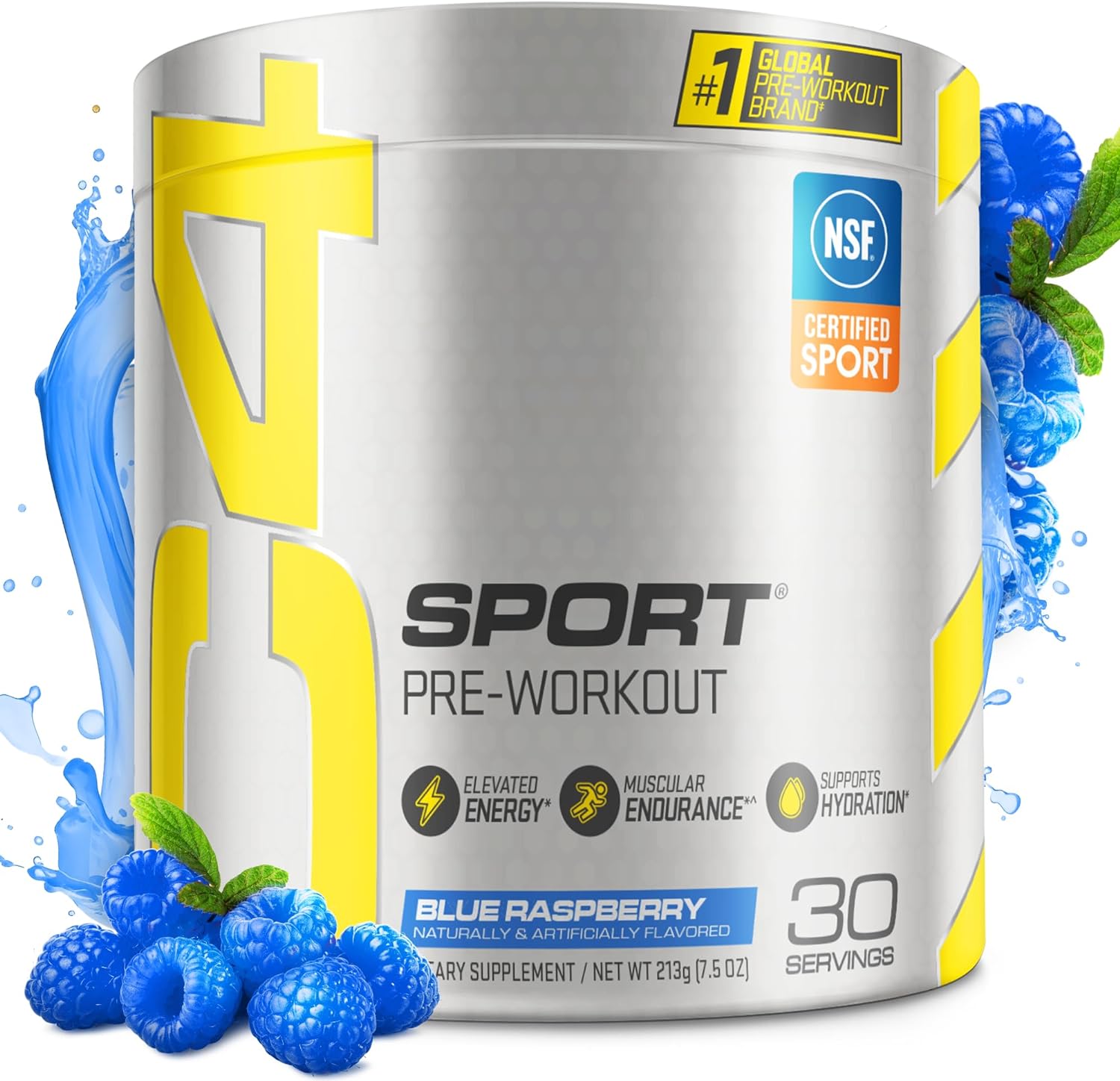 Cellucor C4 Sport Pre Workout Powder Blue Raspberry – Pre Workout Energy with Creatine + 135mg Caffeine and Beta-Alanine Performance Blend – NSF Certified for Sport 30 Servings