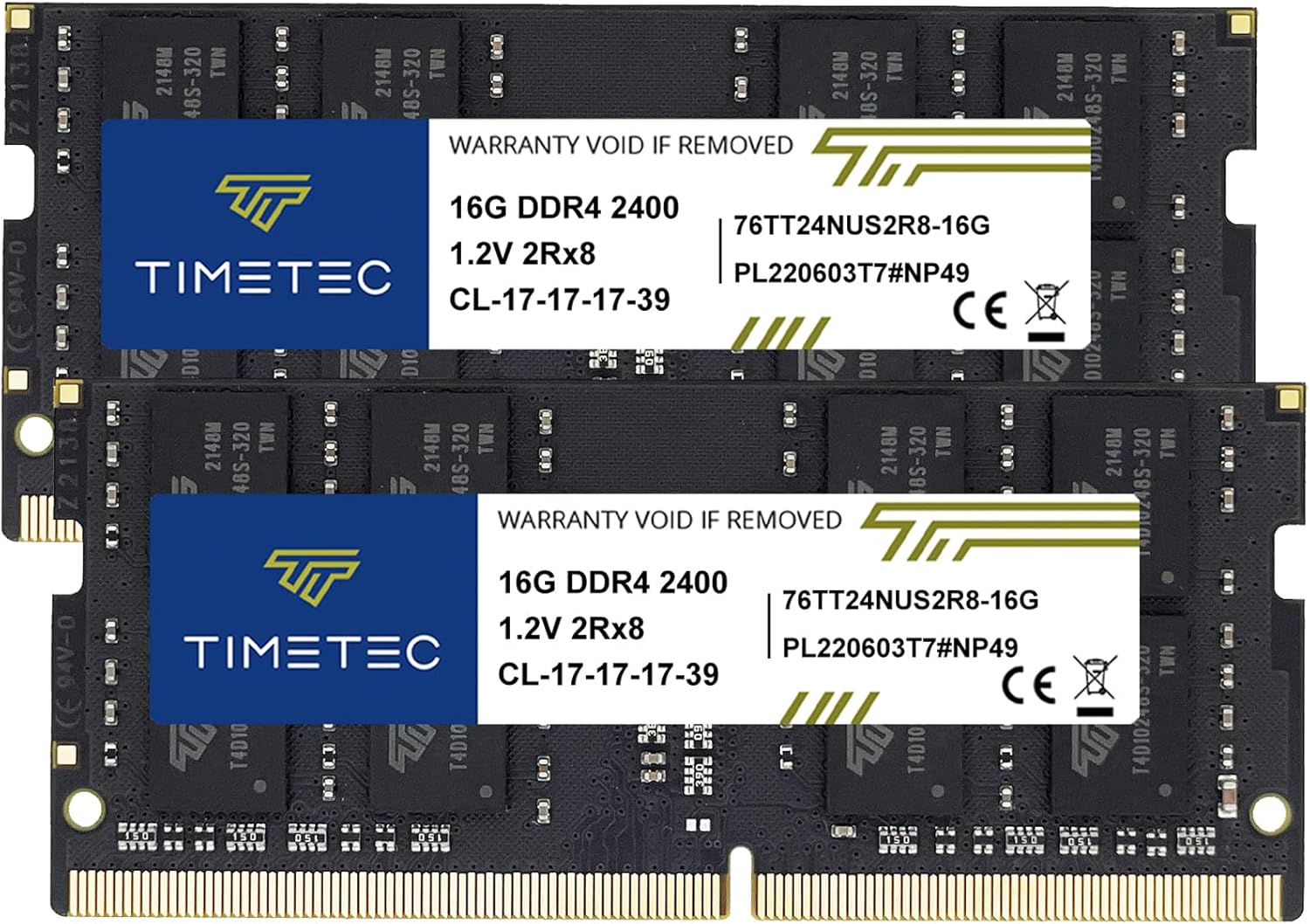 Timetec 32GB KIT(2x16GB) DDR4 2400MHz PC4-19200 Non-ECC Unbuffered 1.2V CL17 2Rx8 Dual Rank 260 Pin SODIMM Laptop Notebook PC Computer Memory RAM Module Upgrade (32GB KIT(2x16GB))