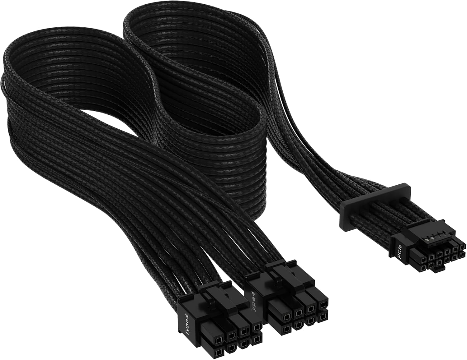 Corsair Premium 600W PCIe 5.0 12VHPWR PSU Cable RMX, RMX Shift, RMe, HXi, SF and SF-L PSU’s only – Requires 2X Type-4 Connectors – 12+4pin Connector – Mesh Paracord Sleeving – Black