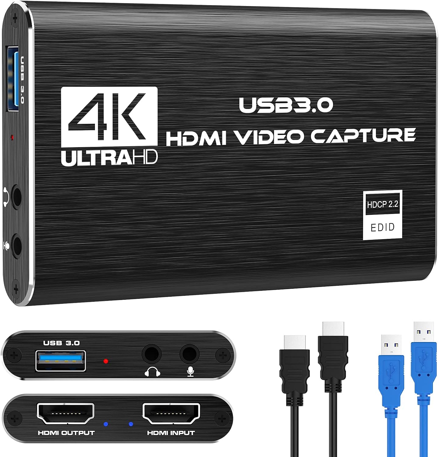 Capture Card Nintendo Switch, 4K HDMI Video Capture Card, 1080P 60FPS, HDMI to USB 3.0 Capture Card for Streaming Work with Camera/Xbox/PS4/PS5/PC/OBS