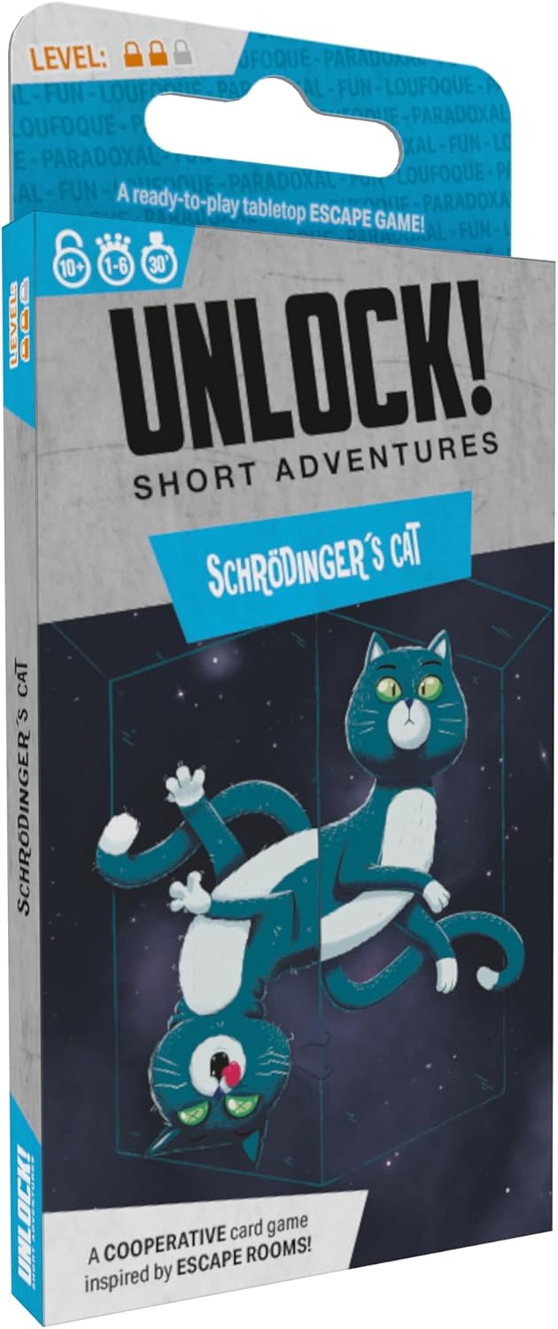 Space Cowboys Unlock! Short Adventures 8: Schrodinger’s Cat – Immersive Escape Room Card Game for Kids and Adults, Ages 10+, 1-6 Players, 30 Minute Playtime, Made