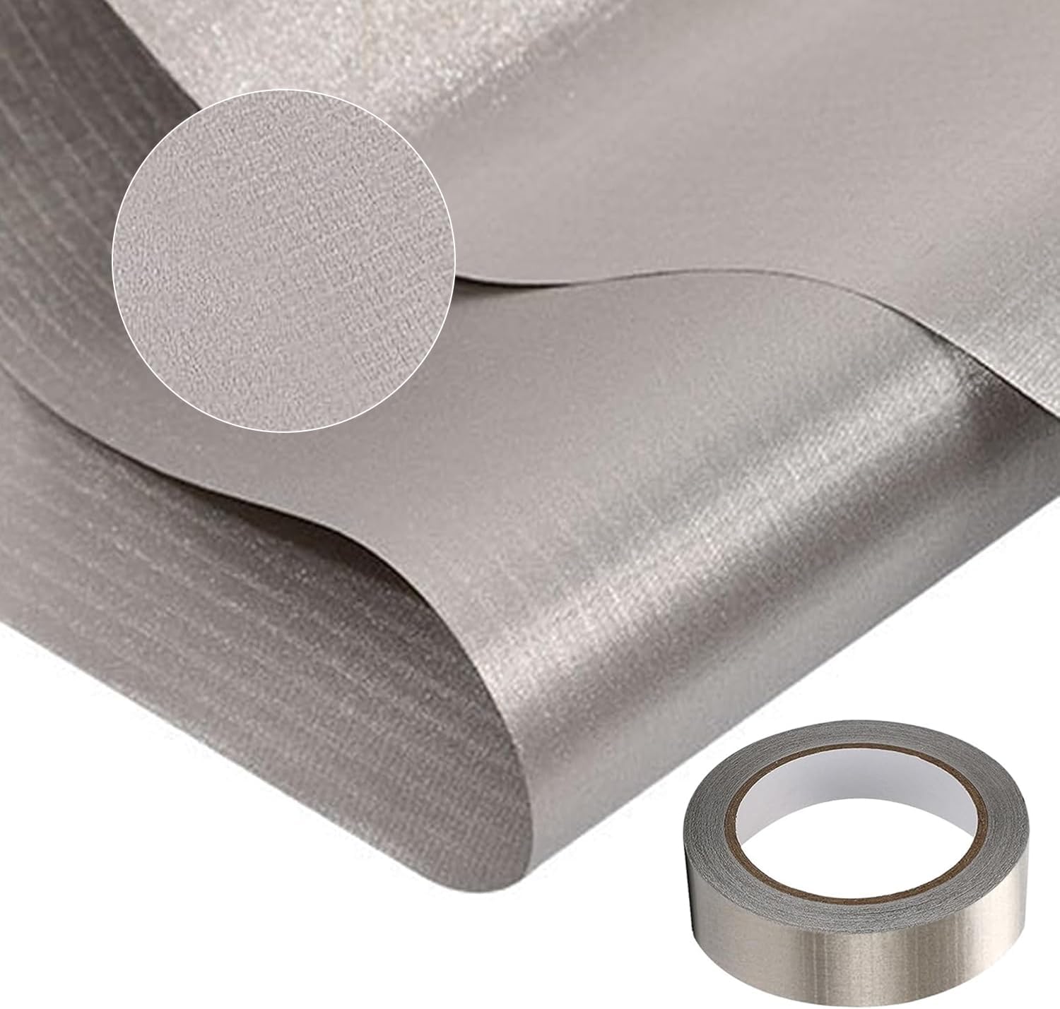 Faraday Fabric, Conductive Fabric Made from Copper and Nickle, Military Grade Material DIY with Faraday Tape for EMP Protection & EMF Blocker from Cellular Signal, WiFi, Bluetooth, 118 * 43.3 in