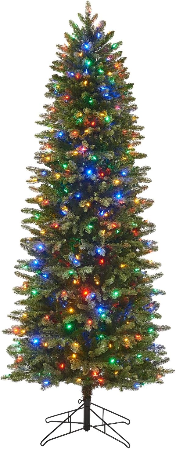 Honeywell 7 ft Pre-Lit Artificial Christmas Tree, Regal Fir Xmas Tree with 400 Color Changing LED, 1870 PE/PVC Tips, Tree Top Connector, Entire Tree UL Certified