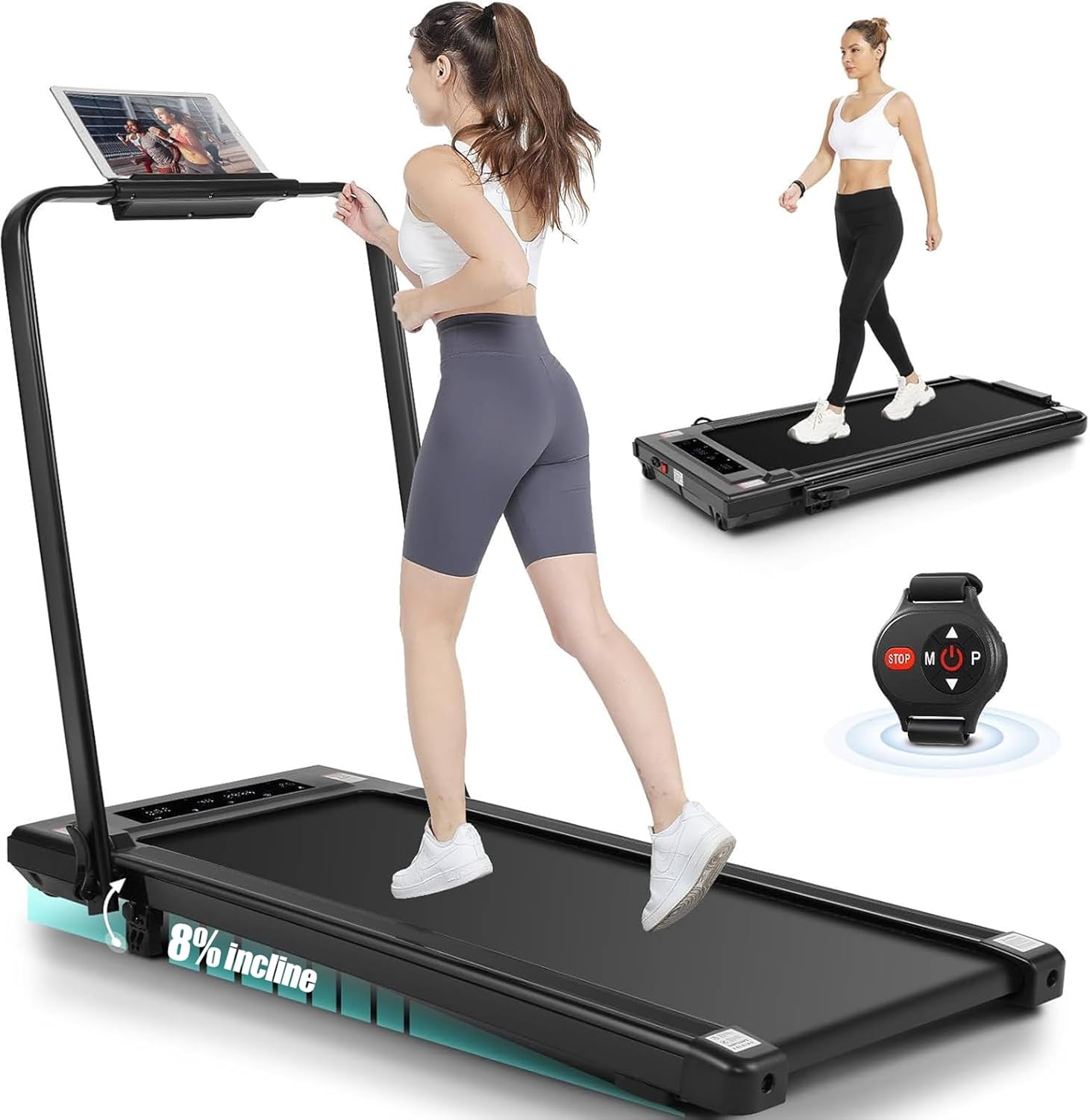 ANCHEER Treadmills, 3 in 1 Folding Treadmill with Incline, Walking Pad Treadmill Under Desk for Home Office, Portable Treadmill with Remote Control, Quiet and Powerful, Installation-Free