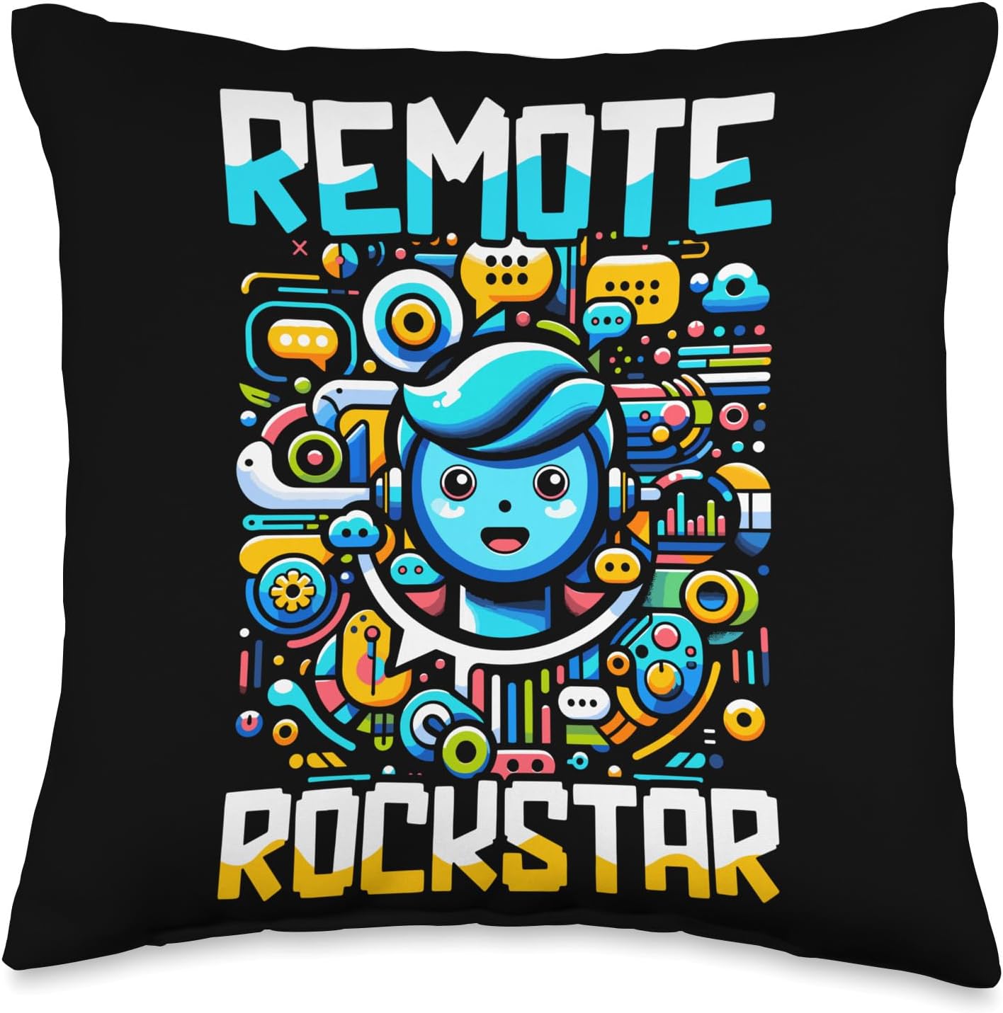 Virtual Assistant Online Job Profession Remote Worker Throw Pillow