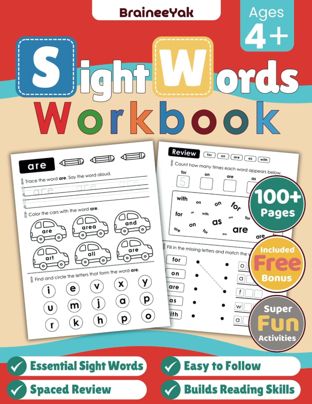 Fun and Easy Sight Words Trace and Learn Workbook for Pre-K & Kindergarten: An Early Learning Activity Book for Mastering Essential Fry Words via … Scramble Puzzles and More (Little Learners)