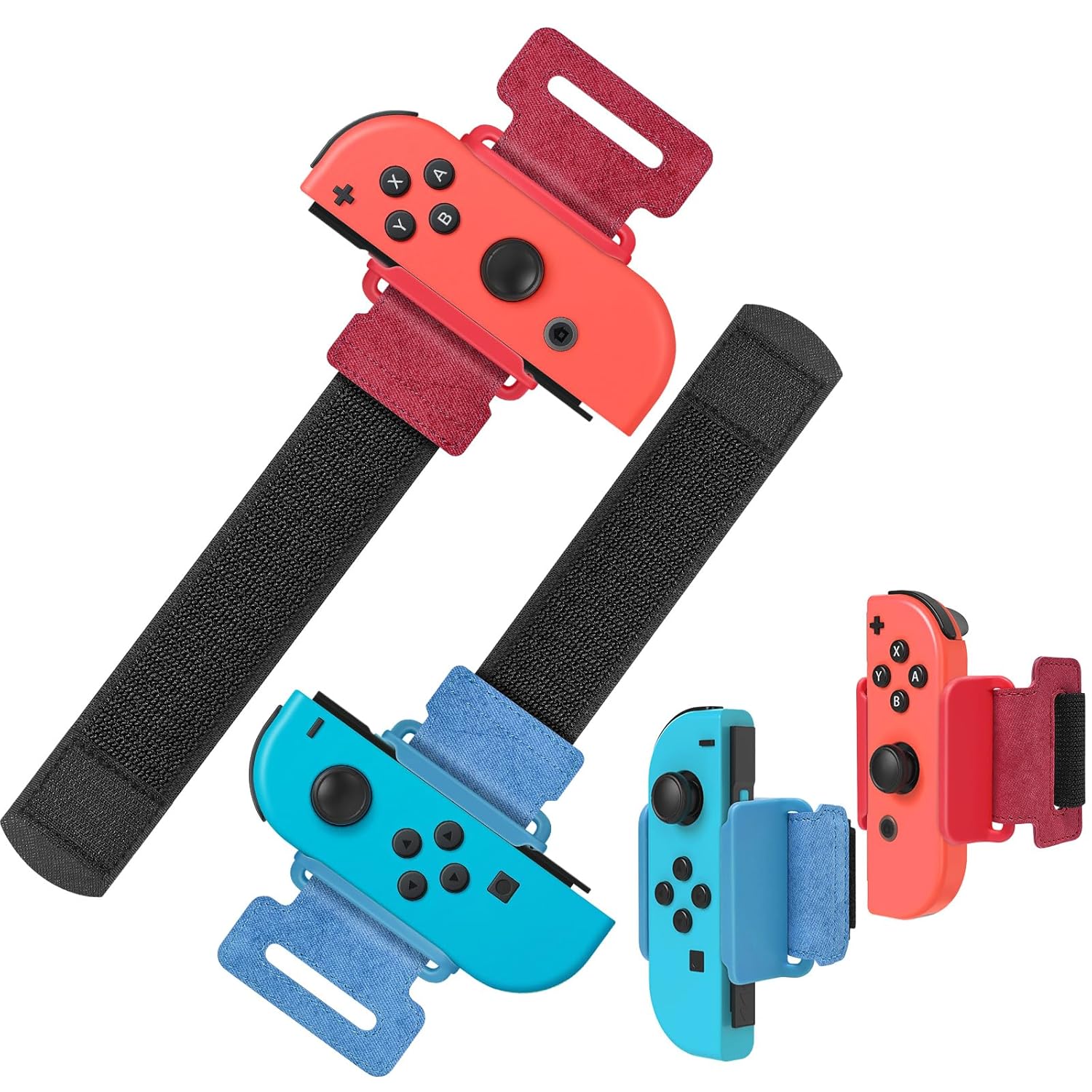 Auarte 2 Pack Wrist Band for Nintendo Switch Dance Games, Adjustable Wrist Strap for Just Dance 2025, 2024, 2023, 2022, 2021, 2020,Unlimited ＆ Zumba, Switch Accessories for Switch/OLED Joycon,Red Blue