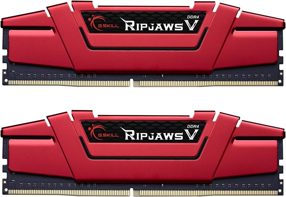 G.SKILL Ripjaws V Series (Intel XMP) DDR4 RAM 16GB (2x8GB) 3000MT/s CL16-18-18-38 1.35V Desktop Computer Memory UDIMM – Red (F4-3000C16D-16GVRB)