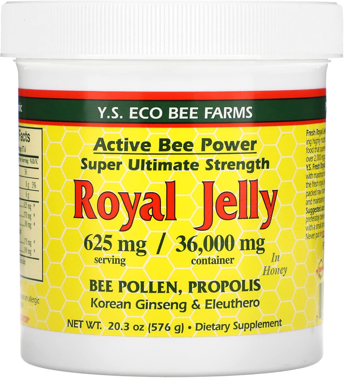 YS BEE Farms Jelly Bee Pollen Propolis Ginseng Royal, 20.3 OZ