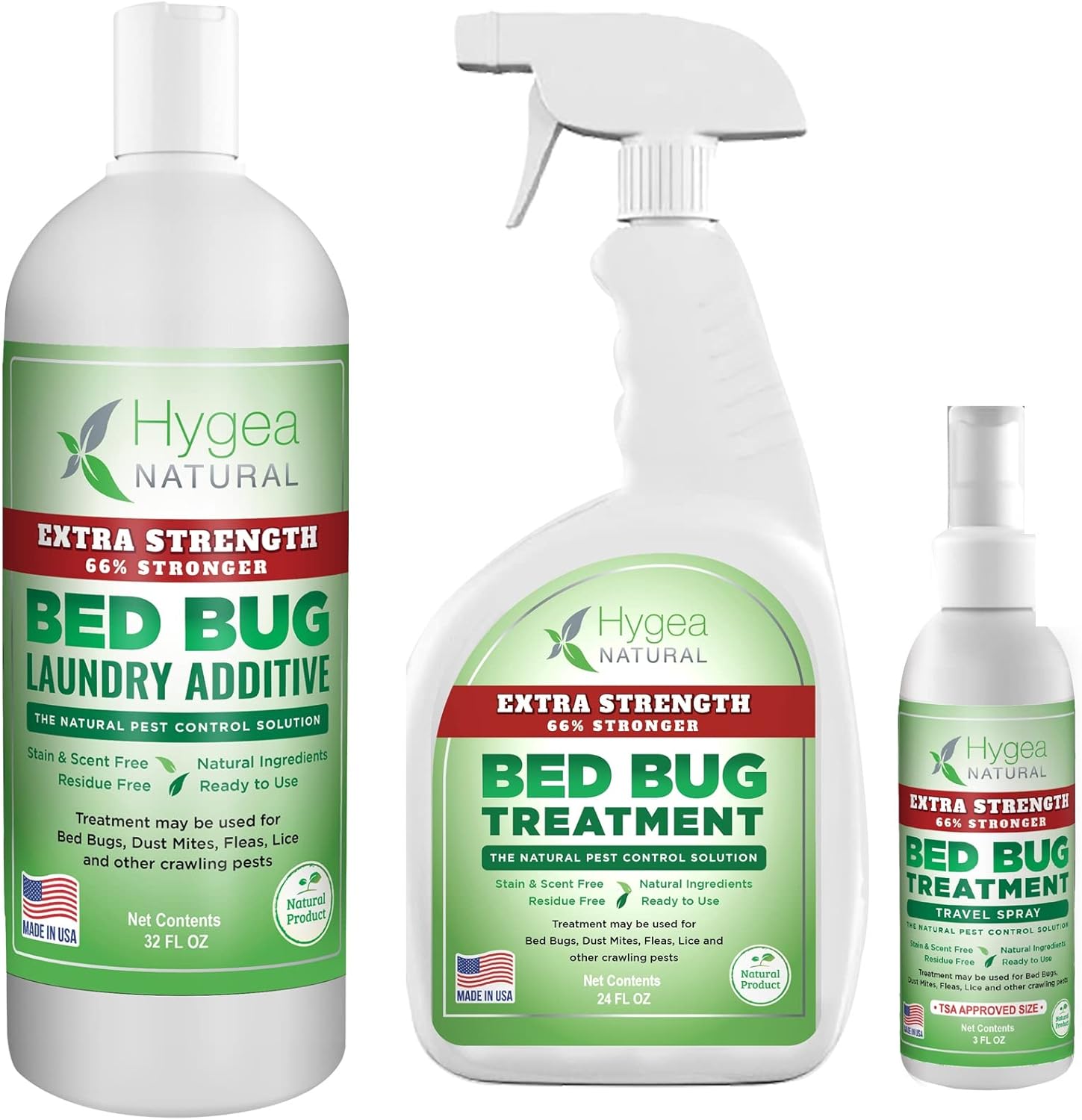 Extra Strength Bed Bug & Lice Elimination Kit – Includes Extra Strength 24 oz Lice & Bed Bug Spray, 32 oz Lice & Bed Bug Laundry Additive, & 3 oz Bed Bug Travel Spray