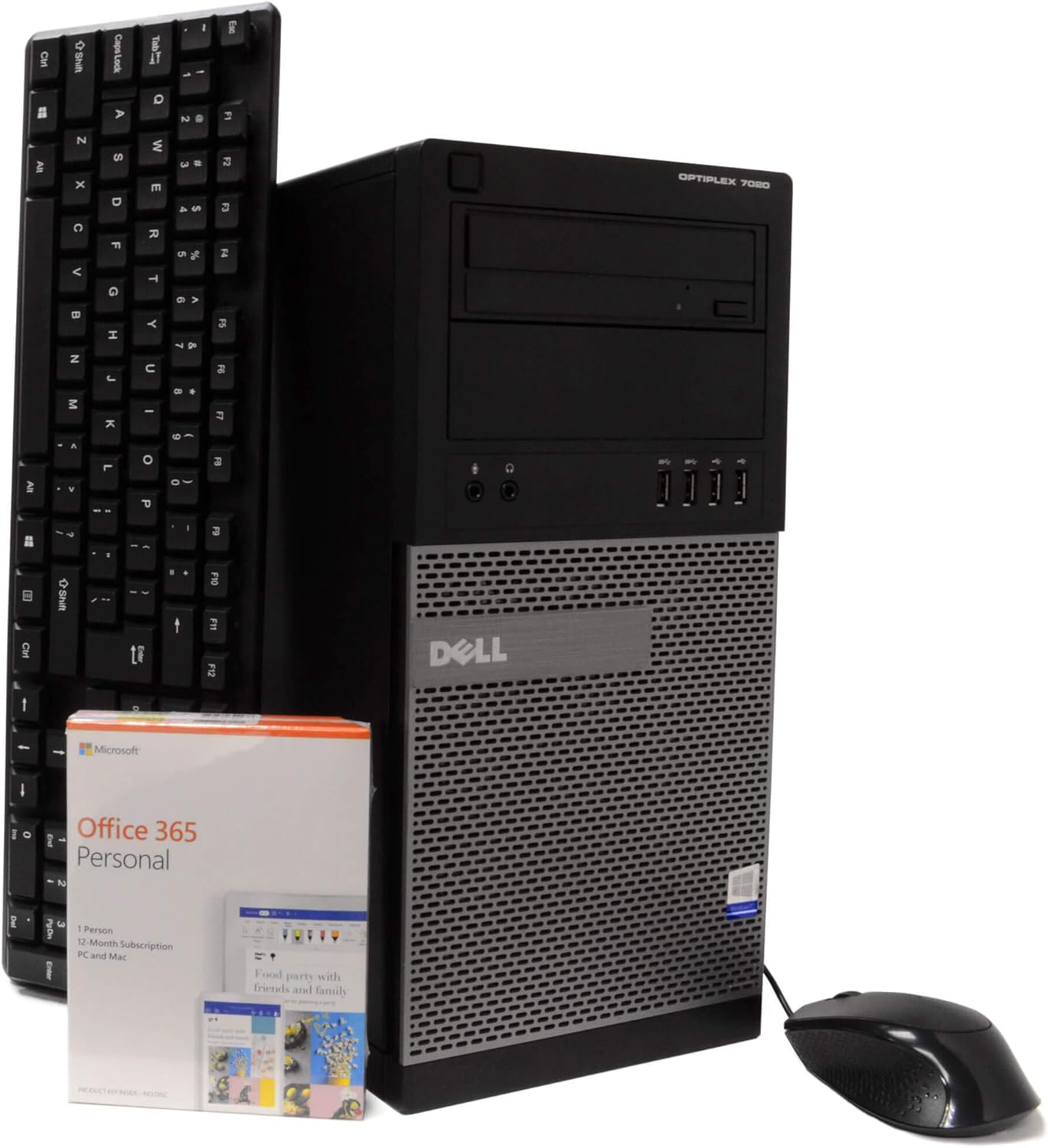 Dell OptiPlex 7020 Desktop Tower Computer, Intel Quad Core i5-4590 3.3GHz PC, 16GB RAM, 1TB HDD, Microsoft Windows 10 Professional, Microsoft Office 365 Personal, DVD, Keyboard, Mouse, WiFi (Renewed)