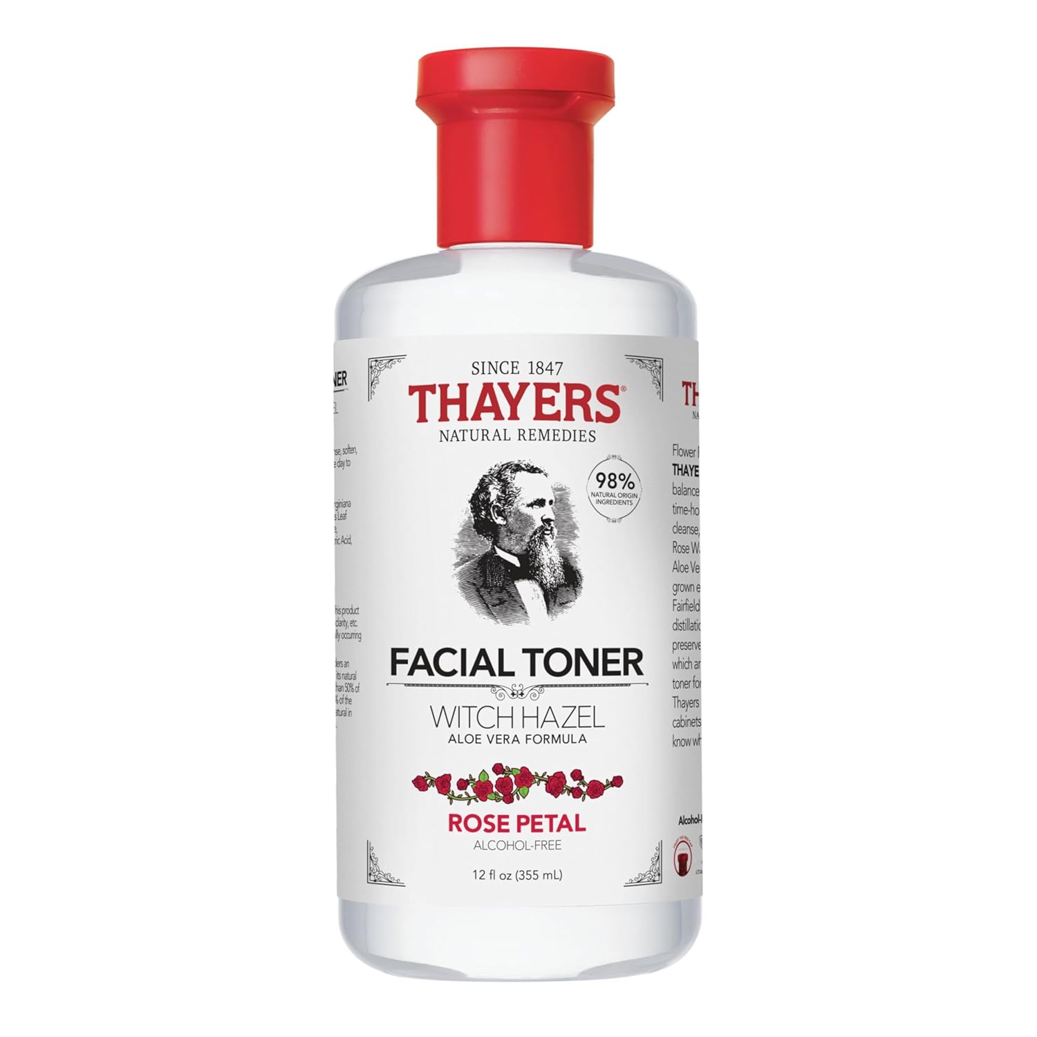 Thayers Alcohol-Free Rose Petal Witch Hazel Facial Toner for Glowing Skin, Soothing, Hydrating, Refreshing Toner for Normal and Combination Skin, 12oz