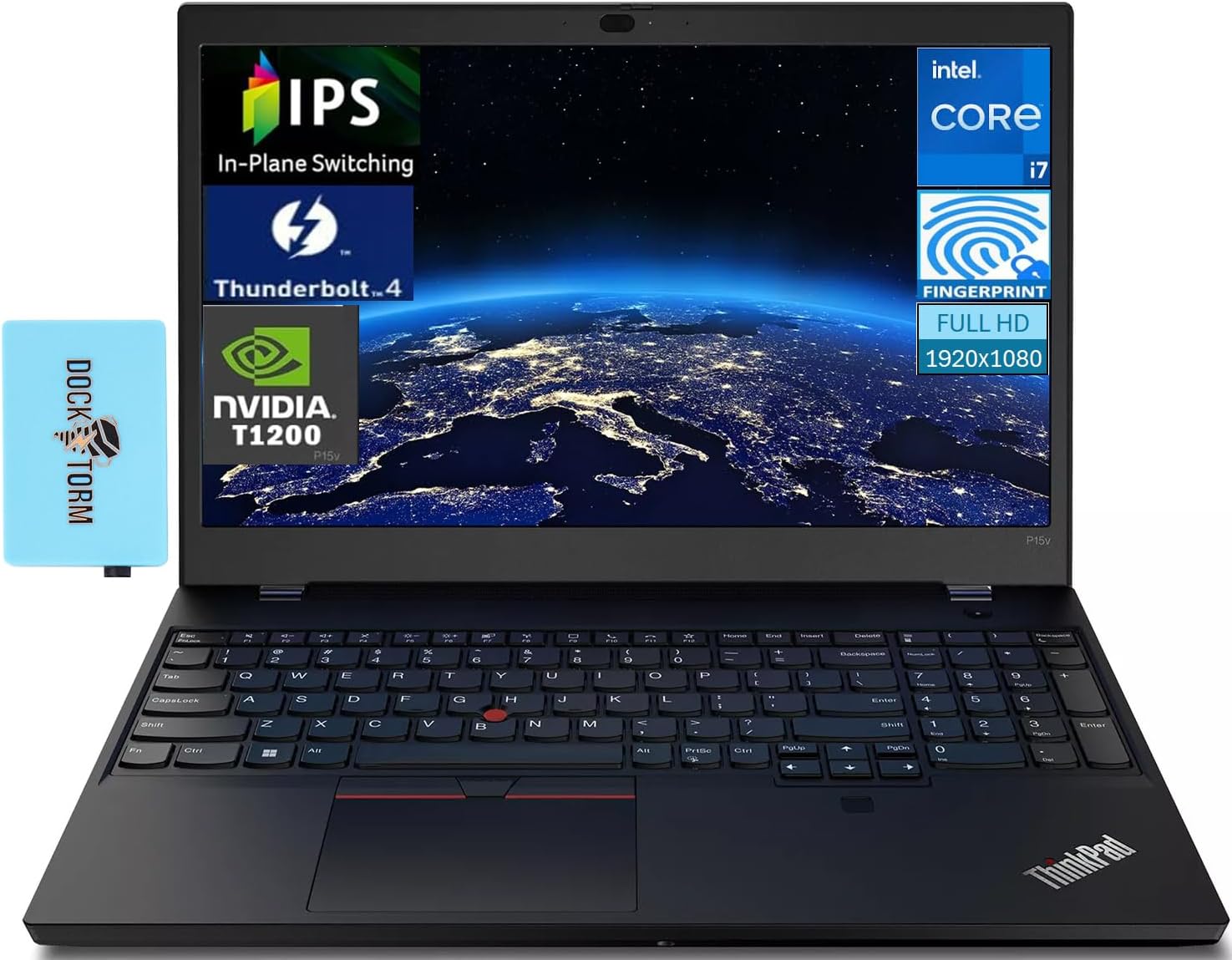 Lenovo ThinkPad P15v Gen 3 Mobile Workstation 15.6″ IPS FHD Display (Intel i7-12700H, T1200 4GB, 64GB DDR5, 1TB SSD, Fingerprint, Thunderbolt 4, Win 11 Pro) w/DKZ USB Port Expander