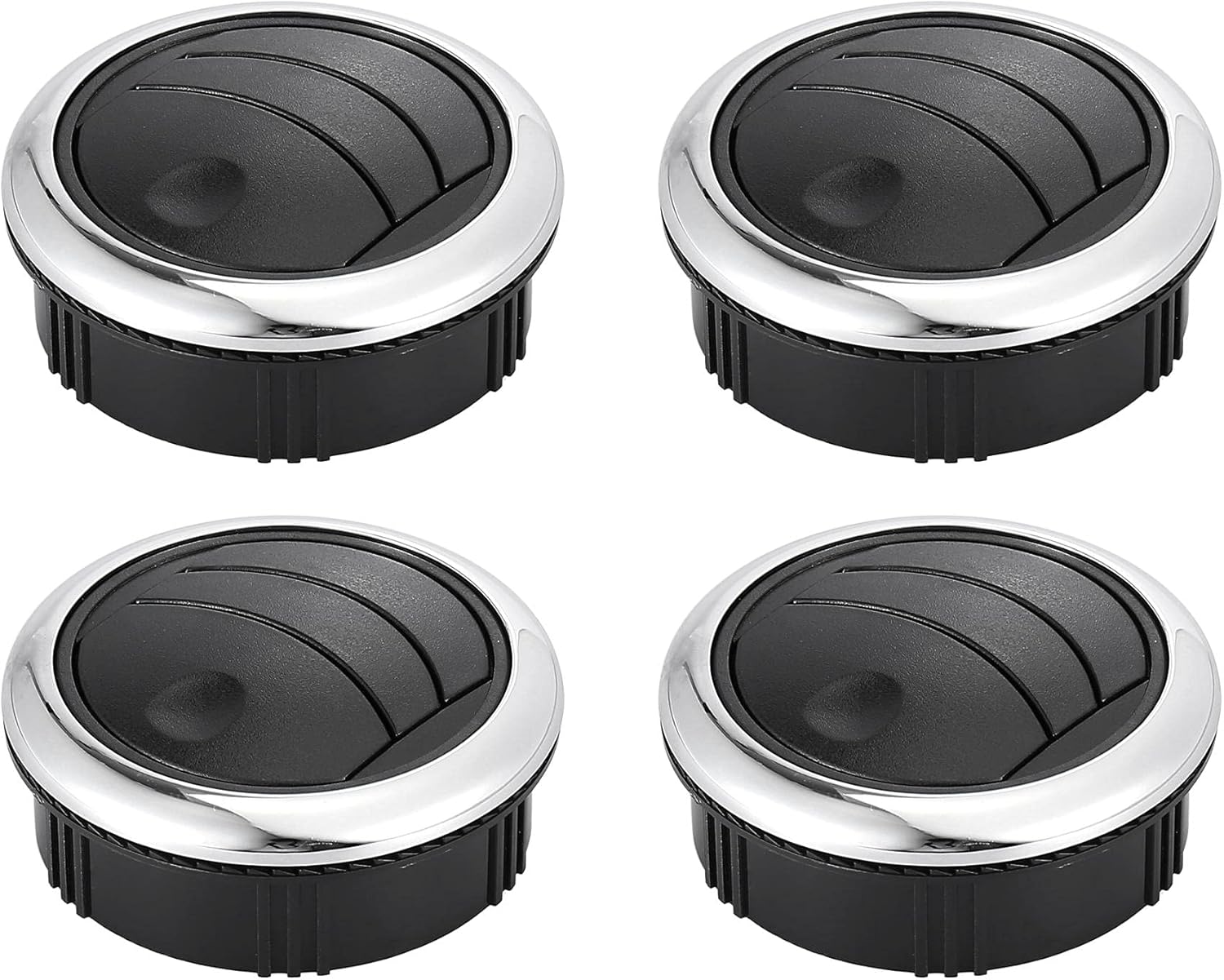 X AUTOHAUX 4Pcs Round AC Air Outlet Vent Louvered Dashboard Electroplate Knob for RV Bus Boat Yacht Caravan 87mm 75mm