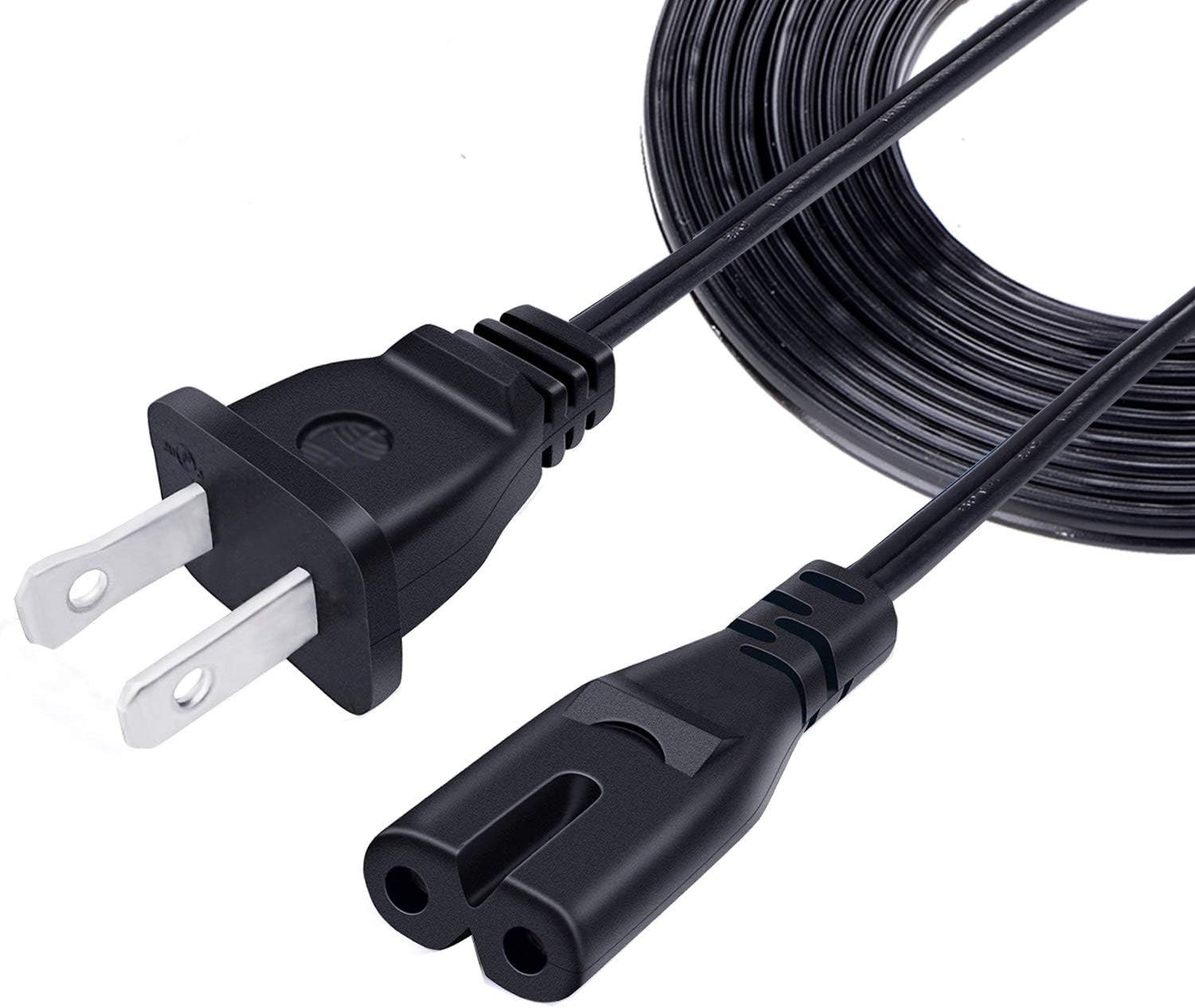 2 Prong Power Cord for Canon Pixma MX922 MX532 MX492 MX512 MX392 MG2520 MG2525 MG5320 MG2120 MG2220 MG3120 MG3122 All-in-one Printer 8ft IEC C7 Replacement AC Extension Cable