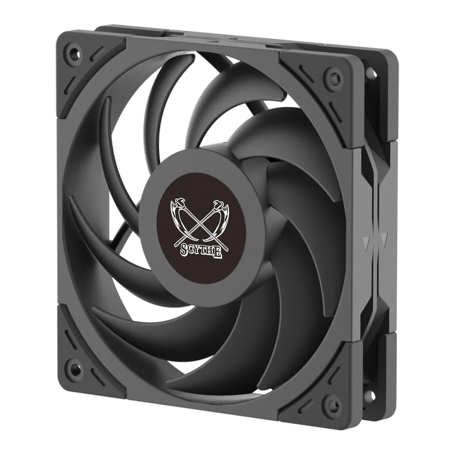 Scythe Wonder Tornado 120 PWN High-Performance Computer Case Fan,120mm x 25mm, Fluid Dynamic Bearing, 4-Pin Connector (2000RPM Black, 1)