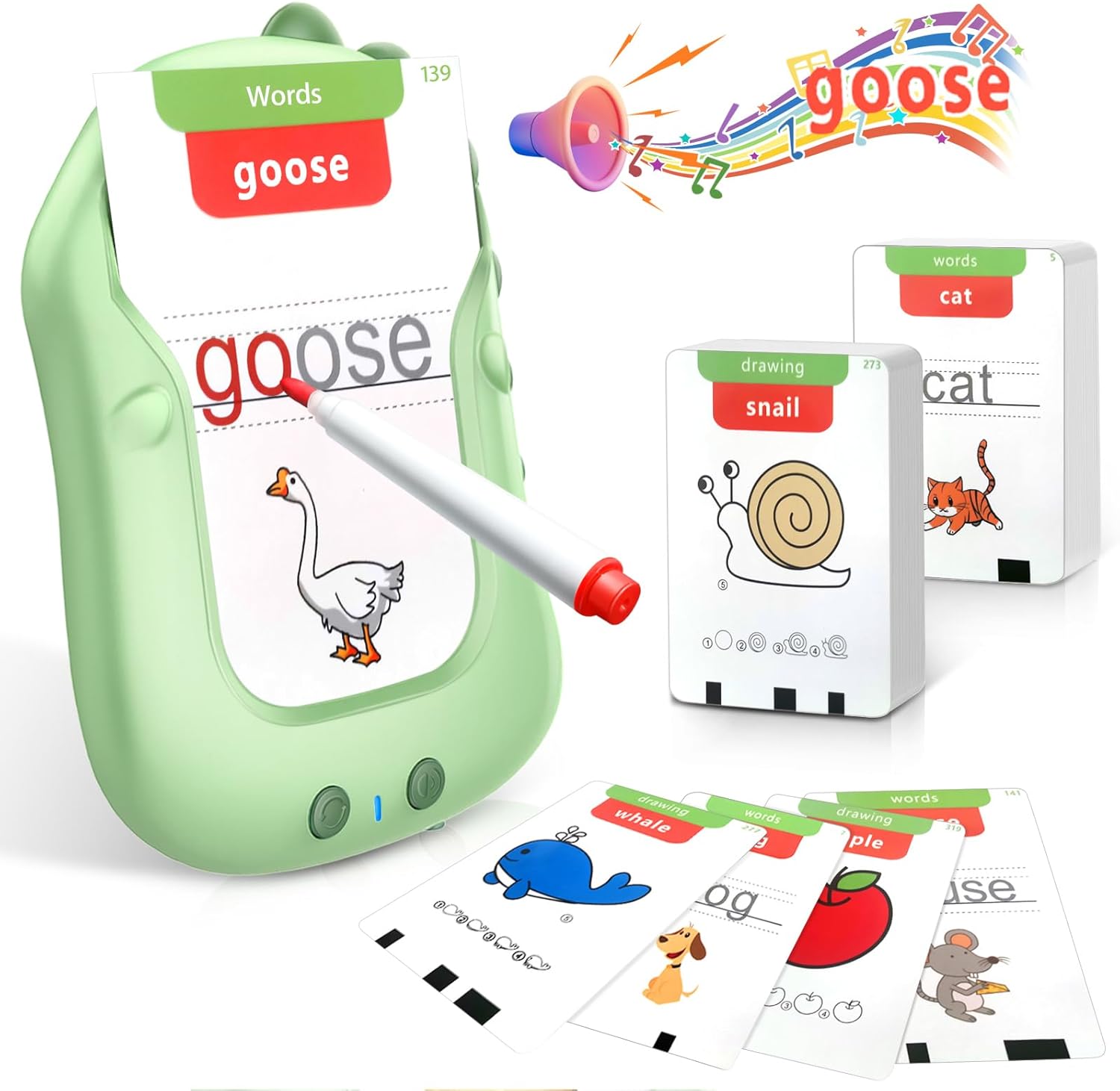 Toddler Toys Talking Flash Cards Reusable Writing Drawing Learning Phonics Card Education Learning Pocket Speech Therapy Toys Sight Words for Kids