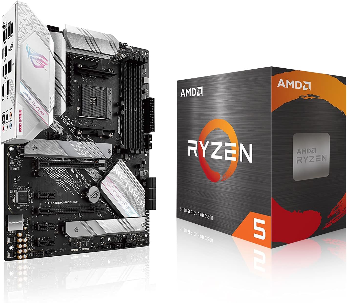 INLAND Micro Center AMD Ryzen 5 5600X Desktop Processor 6-core 12-Thread Up to 4.6GHz Unlocked, Wraith Stealth Cooler Bundle with ASUS ROG Strix B550-A AMD AM4 Zen 3 Ryzen 5000 ATX Gaming Motherboard