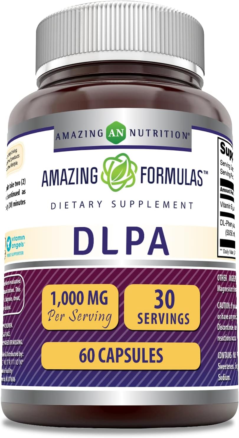 Amazing Formulas DLPA (DL-Phenylalanine) Supplement | 1000 Mg per Serving | 60 Capsules | Non-GMO | Gluten-Free | Made in USA