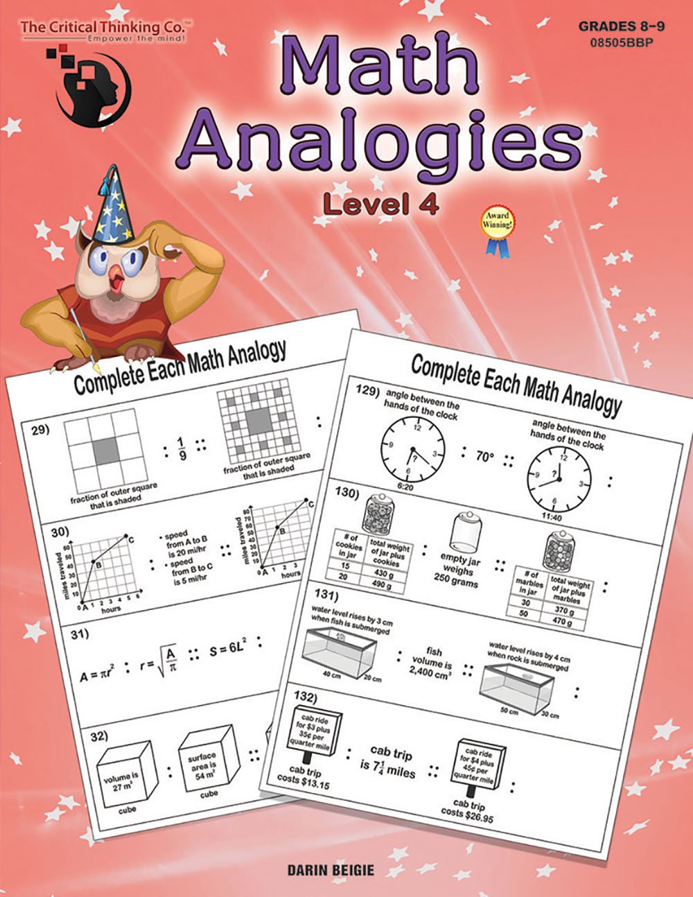 Math Analogies Level 4 – Analogical and Mathematical Reasoning Puzzles Using Standards-Based Analogies (Grades 8-9)