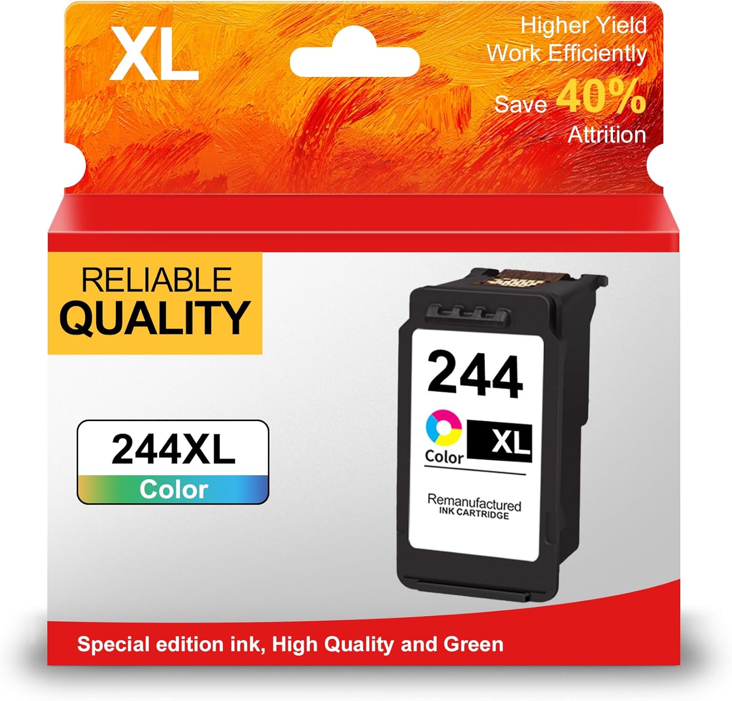 244XL Color Ink Cartridges Remanufactured for Canon CL-244XL 244XL 244 Color Ink for TR4520 MG2522 MG2922 TS3322 TR4522 TS3122 MX490 MX492 Printer (1 Color)