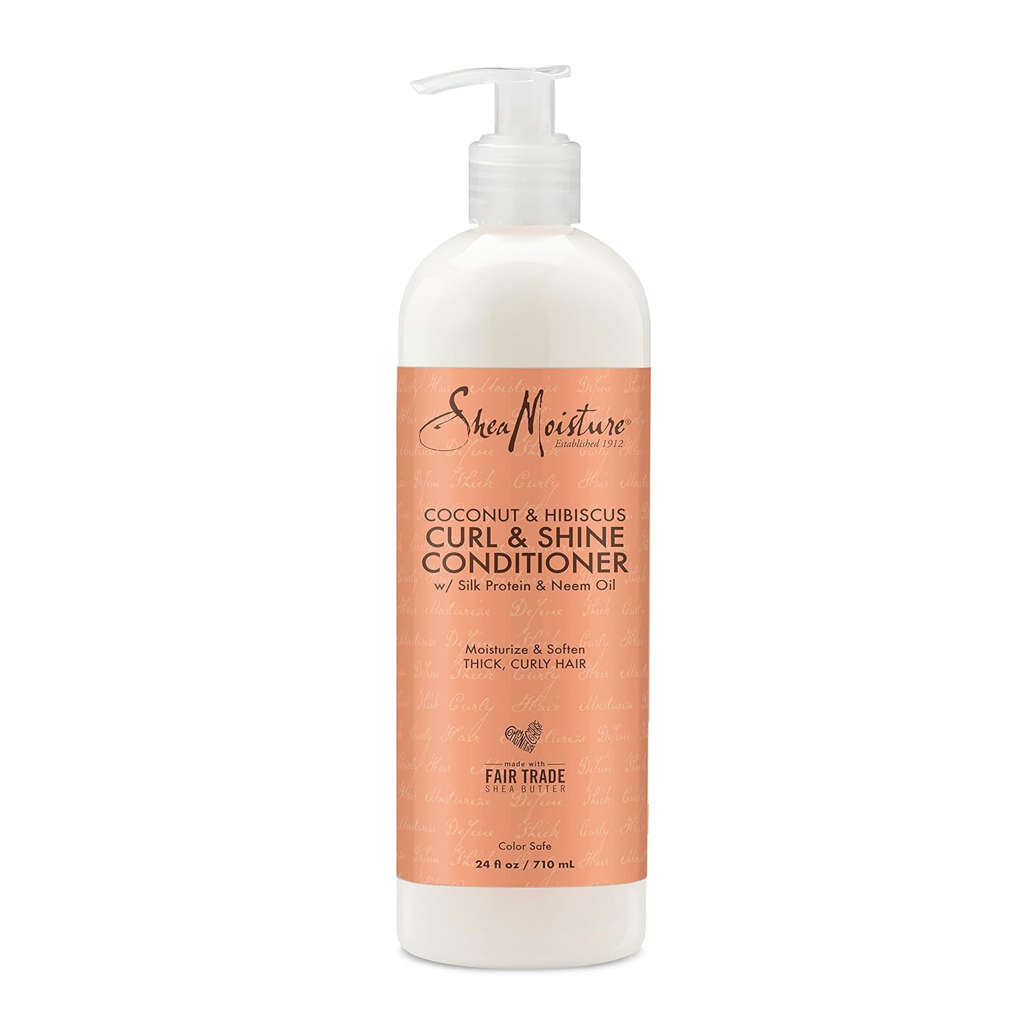 SheaMoisture Curl & Shine Conditioner Coconut & Hibiscus, for Thick, Curly Hair, to Moisturize & Soften, 24 oz