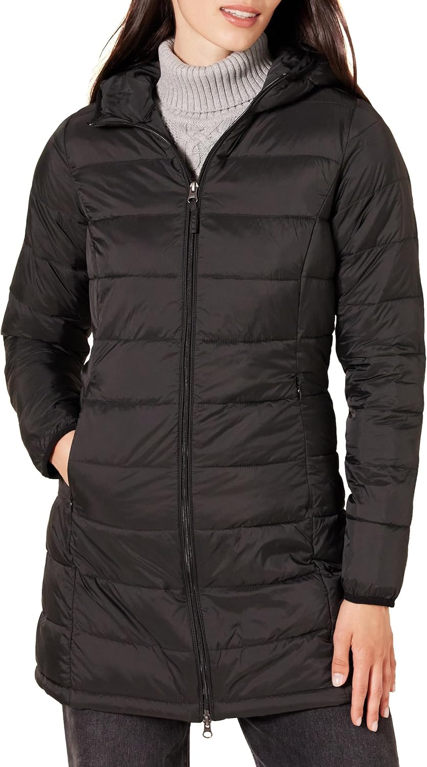 Amazon Essentials Women’s Lightweight Water-Resistant Hooded Puffer Coat (Available in Plus Size)