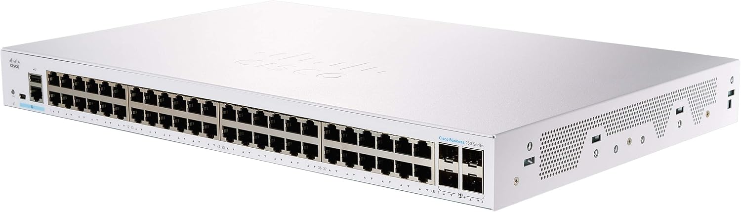 Cisco Business CBS250-48T-4X Smart Switch | 48 Port GE | 4x10G SFP+ | – CBS250-48T-4X-NA (Renewed)