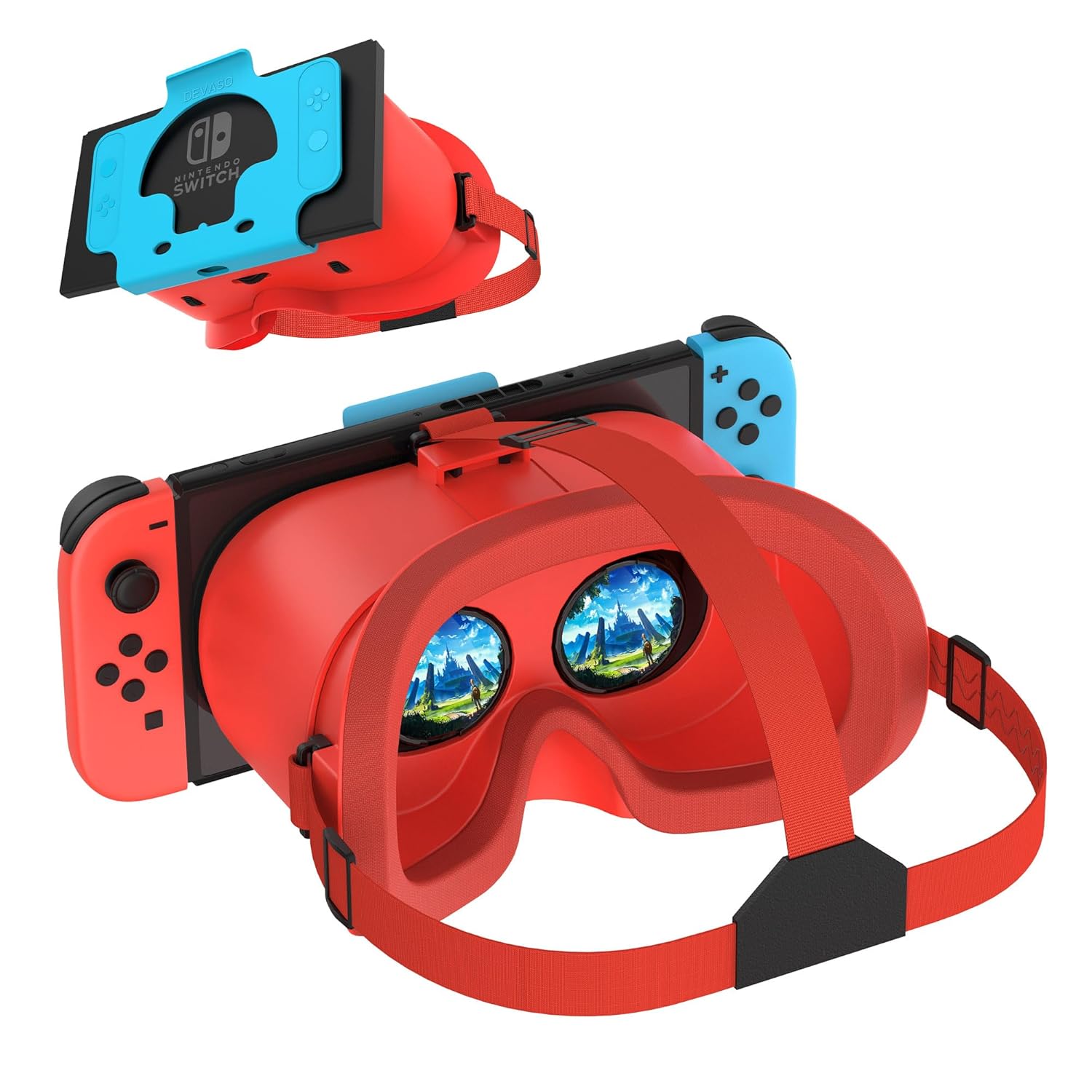 VR Headset for Nintendo Switch & OLED Model Upgraded, Virtual Reality VR Glasses with Adjustable HD Lenses Comfortable Head Strap, 3D Goggles for Nintendo Switch OLED VR Games Cool Stuff for Kids Boys