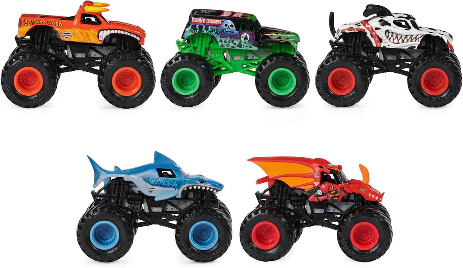 Monster Jam, Official Pit Party 5-Pack of 1:64 Scale Monster Trucks, Kids Toys for Boys and Girls Ages 3 and Up