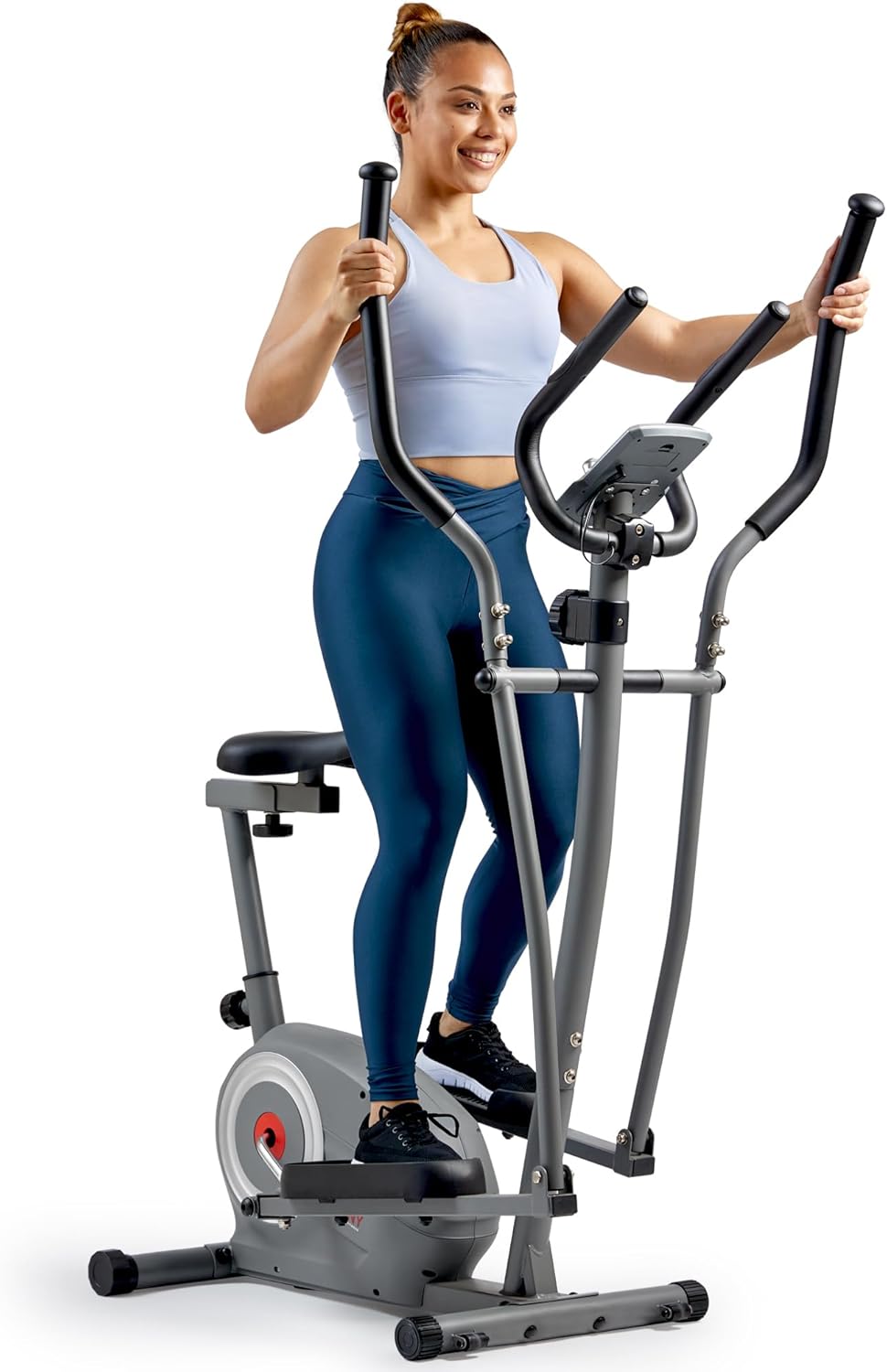 Sunny Health & Fitness Smart 2-in-1 Upright Elliptical Full-Body Exerciser, Arm/Leg Cardio Workout Machine for Home, Free SunnyFit App Enhanced Bluetooth Connectivity, Optional Adjustable Seating