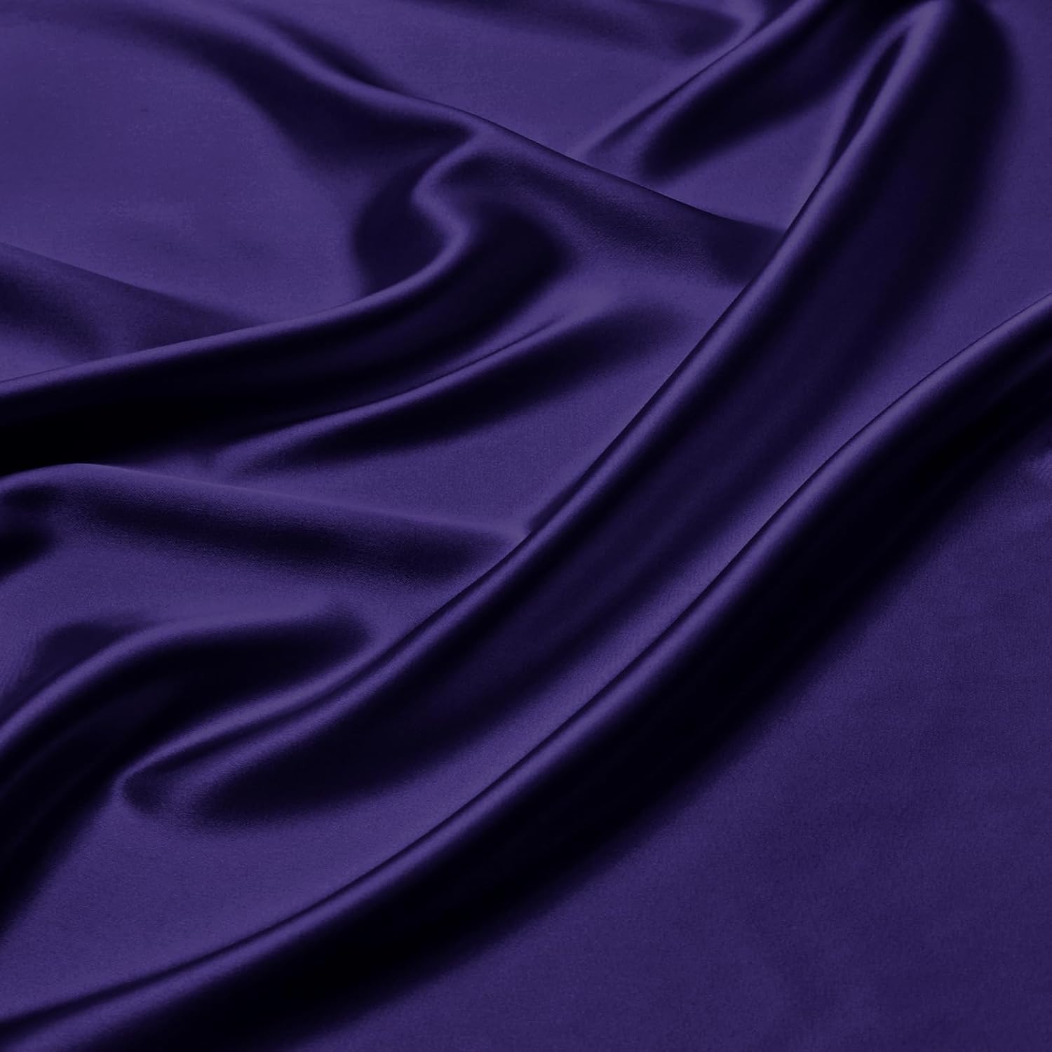 Satin Fabric 1 Yard 60″ Wide Soft Silky Charmeuse Satin Fabric by The Yard Soild Fabric for Wedding Dress, Sewing, Crafts, Party Decorations, Backdrop, Purple