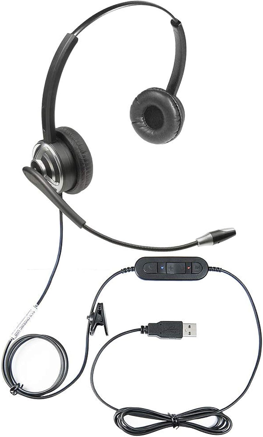 ECS WordCommander USB Voice Recognition Headset, Dual Ear, Noise-Cancelling Boom Mic, Premium in-Line Sound Card, Pro-Flex Wire, Ideal for Voice-to-Text, Superior Audio Quality, Comfortable Fit