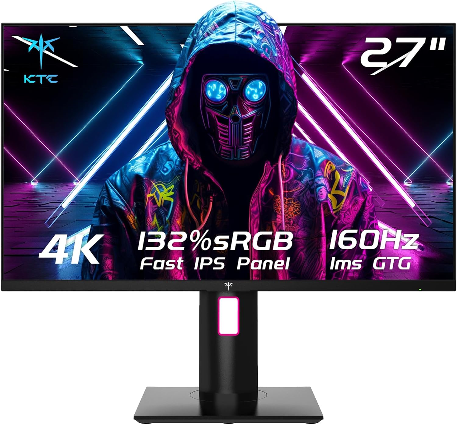 KTC 27″ 4K UHD 144Hz Gaming Monitor – Fast IPS Panel 160Hz 1ms GTG, HDR400 132% sRGB, HDMI2.1/DP1.4, VESA Mount, Height/Tilt/Pivot/Swivel Stand, Vertical Monitor Ideal for Gamers, Designers