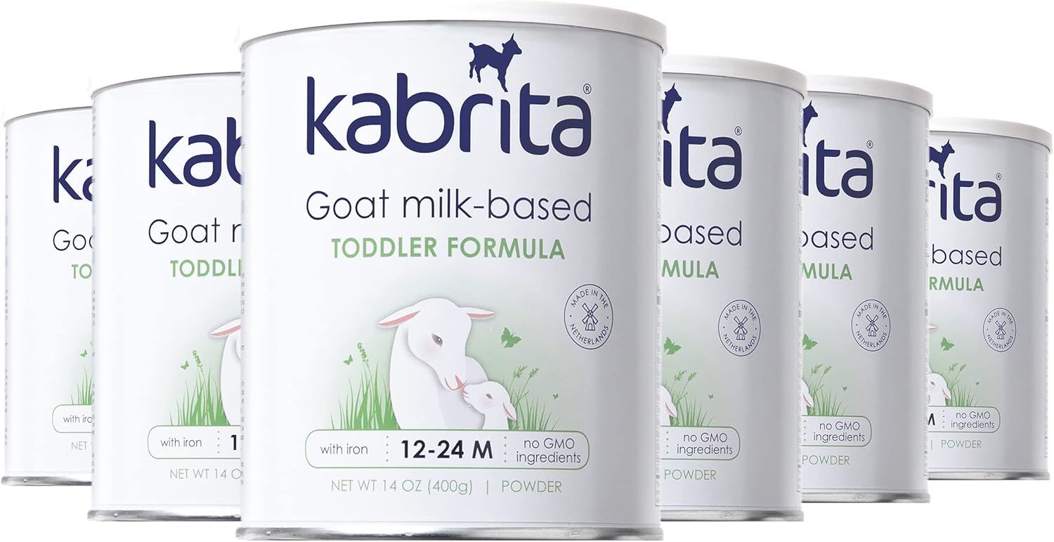 Kabrita Goat Milk Toddler Formula – Easy to Digest Baby Formula 12-24 Months – Contains Vitamin C, D, Iron, DHA, Non-GMO – Gentle on Sensitive Tummies – Formula Supporting Gut Health & Sleep – 14Oz (Pack of 6)