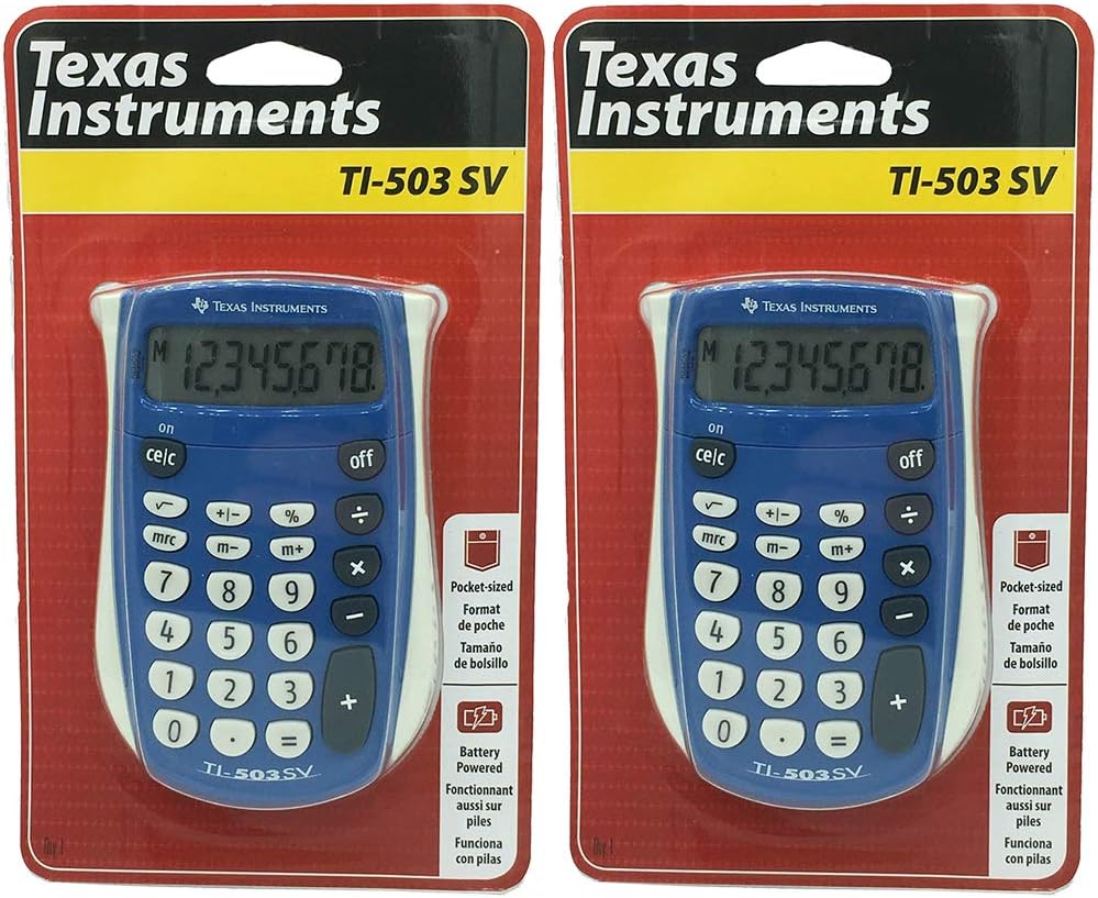 Texas Instruments : TI-503SV Handheld Calculator, Eight-Digit LCD -:- Sold as 2 Packs of – 1 – / – Total of 2 Each by Texas Instruments