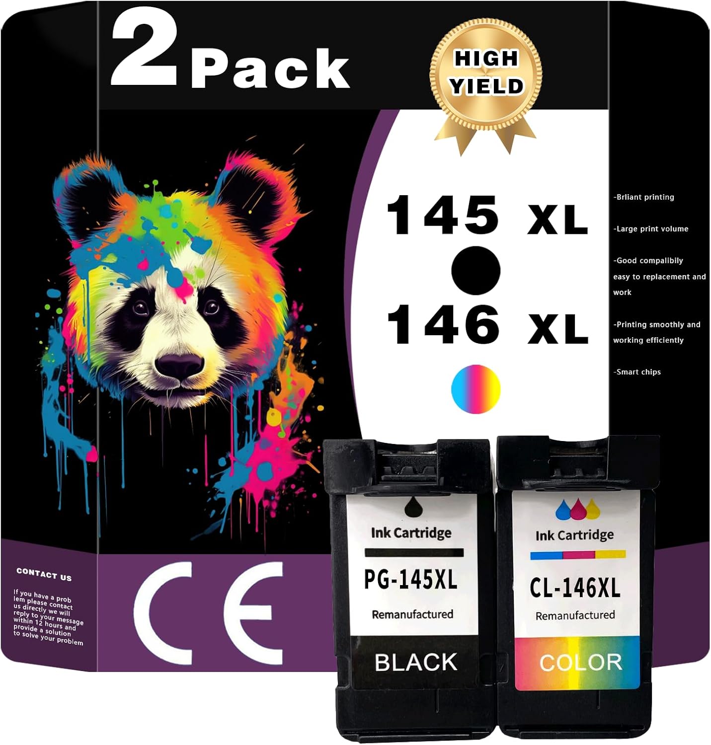 PG145 CL146 XL Compatible Ink Cartridge Replacement for Canon PG-145 CL-146 XL for Canon IP2820 MX491 MG2410 MG2510 MG2910 MG3010 TS201 TS301 TS3110 TR4510