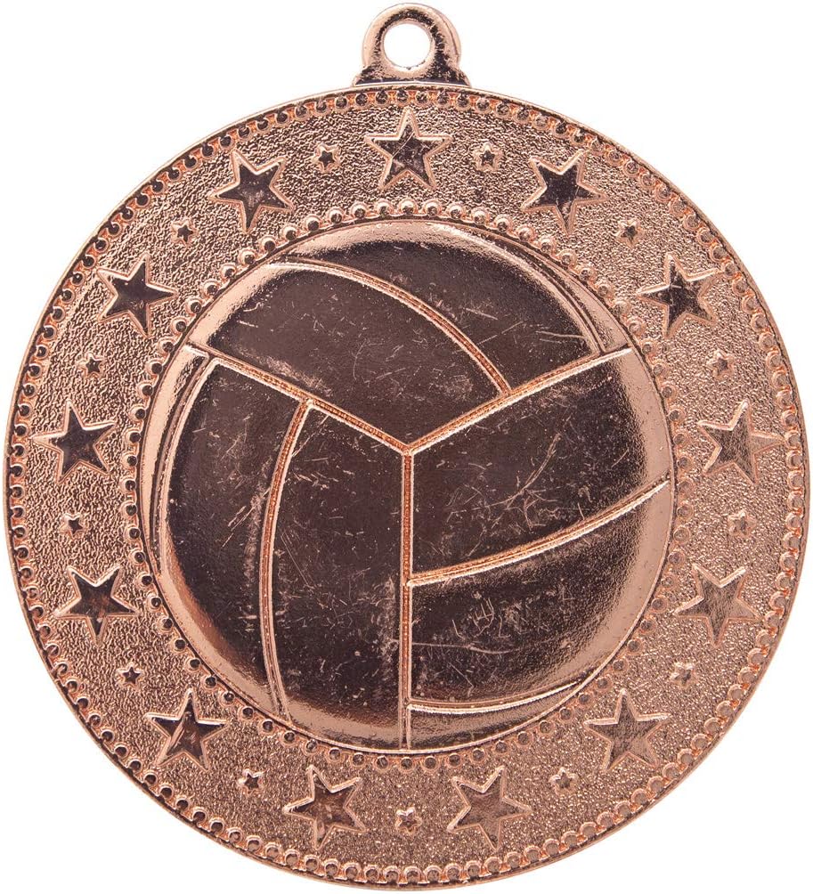 Express Medals Various 10 Pack Styles of Volleyball Award Medals with Neck Ribbons Trophy Award Prize Gift