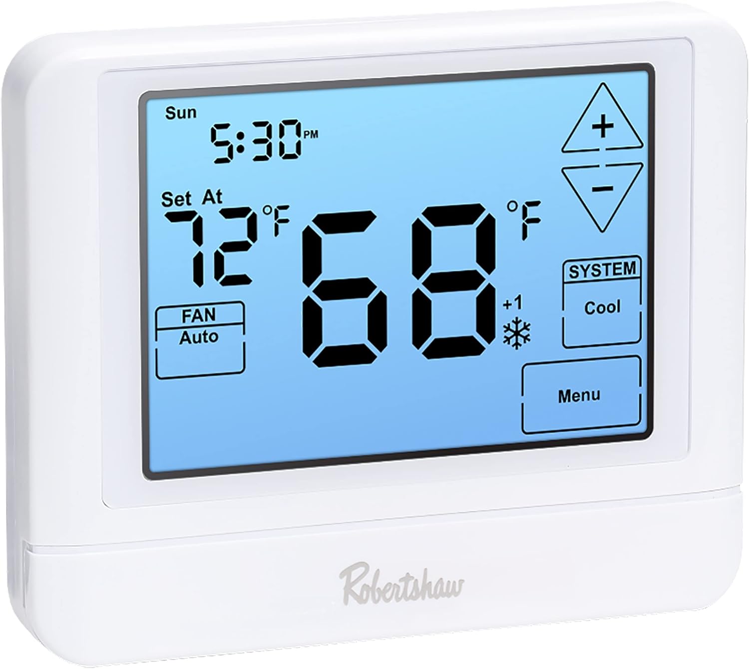 Robertshaw RS9320T Pro Series 7-Day Programmable Touchscreen Thermostat, Multi-Stage, 3 Heat, 2 Cool White