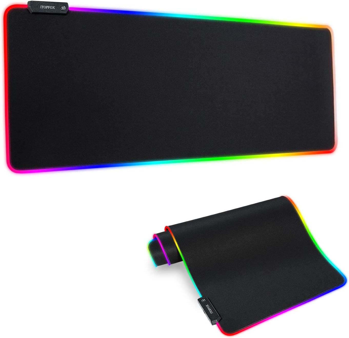 RGB Gaming Mouse Mat Pad – Large Extended Led Mousepad with 14 Lighting Modes 2 Brightness, Anti-Slip Rubber Base with Waterproof Coating Mouse Mat for Gamer 800×300×4mm/31.5×11.8×0.16 inch