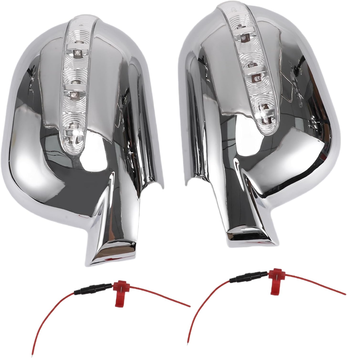 X AUTOHAUX Pair Car Rear View Driver Passenger Side Mirror Cover Cap Overlay Chrome Plated for Mercedes-Benz M Class W163 ML 1997-2005 Fits W/Turn Signal Models Mirror Guard Covers Trims