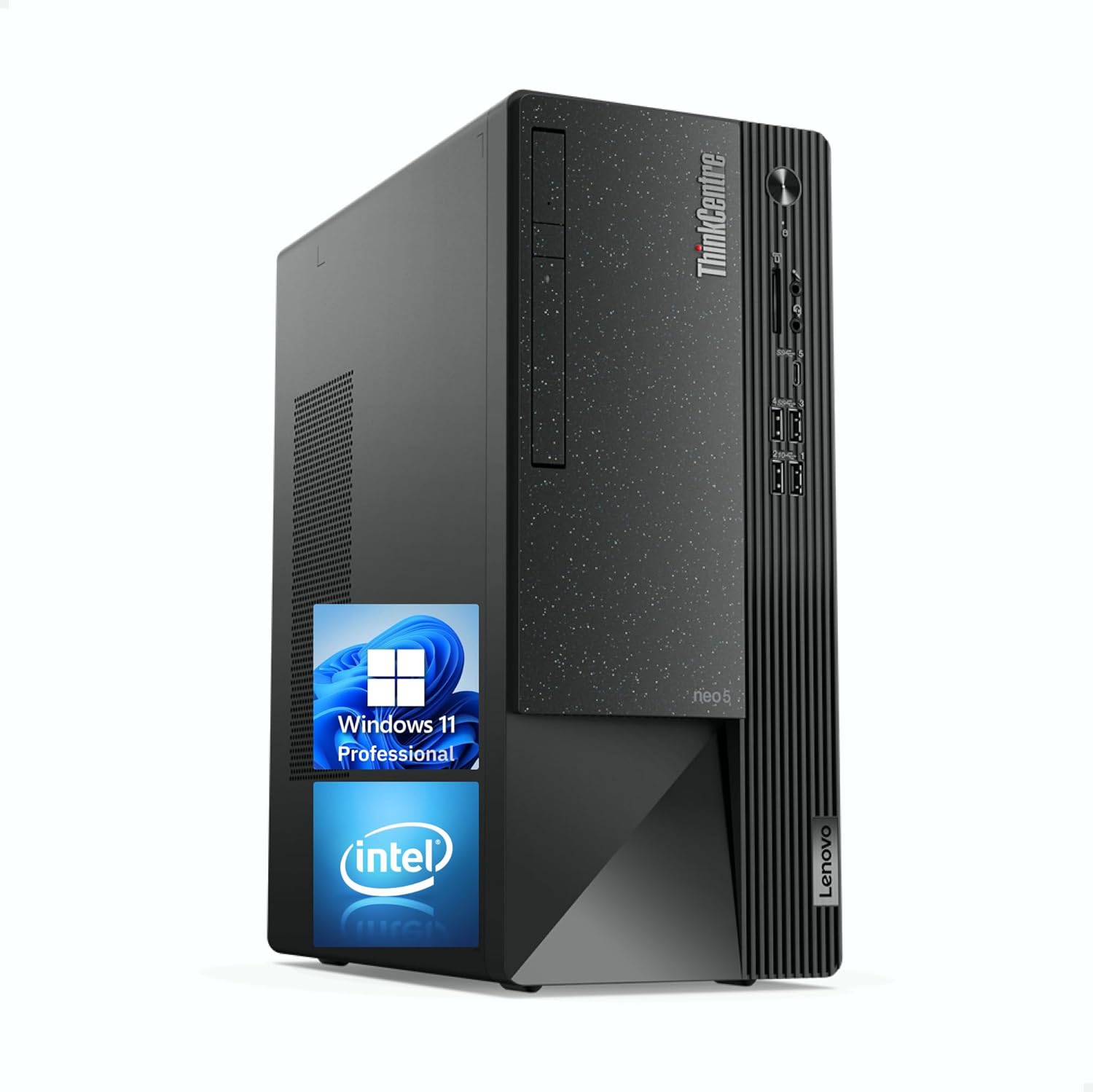 Lenovo ThinkCentre Neo50T Business Desktop | 12th Gen Intel Core Processor (Up to 4.3Ghz) | 16GB RAM | 256GB SSD+1TB HDD | Supports Up to 3 Monitors | Windows 11 Pro | SD Card Reader | Wi-Fi