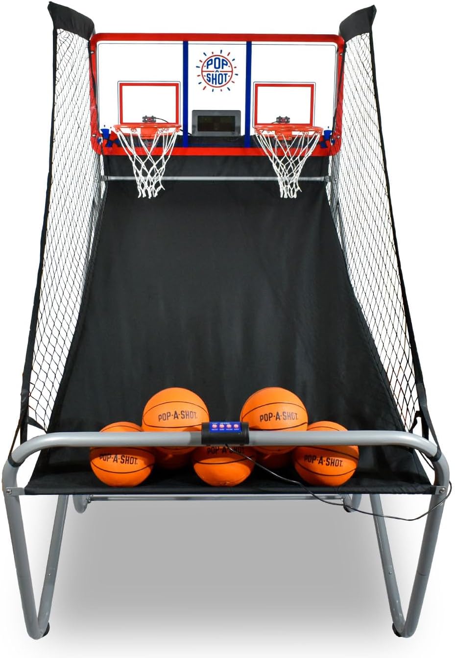 Pop-A-Shot – Indoor/Outdoor Dual Shot | Arcade Basketball Fun, Inside or Out | Sensor Scoring | 16 Game Modes | 7 Balls | Foldable Storage l for All Players