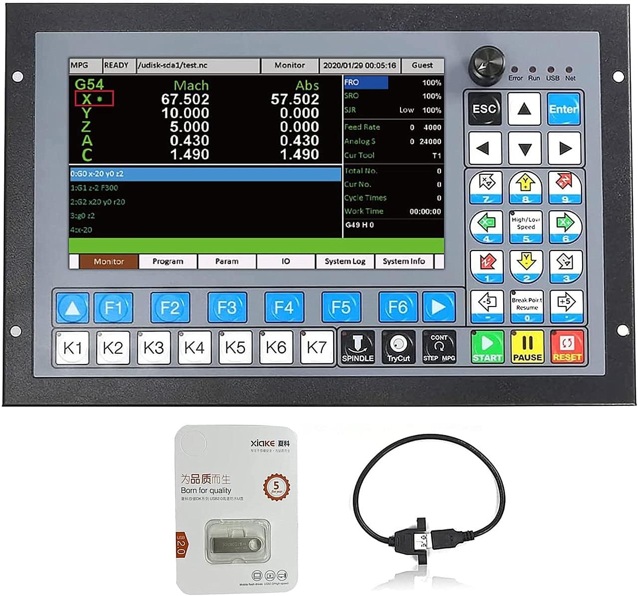 CNCTOPBAOS 4 Axis CNC Controller Offline Stand Alone System,DDCS Expert 1000KHz Motion Controller Stepper Motor Driver Control PLC for CNC Router/Lathe Milling/Engraving Machine/Servo Motor