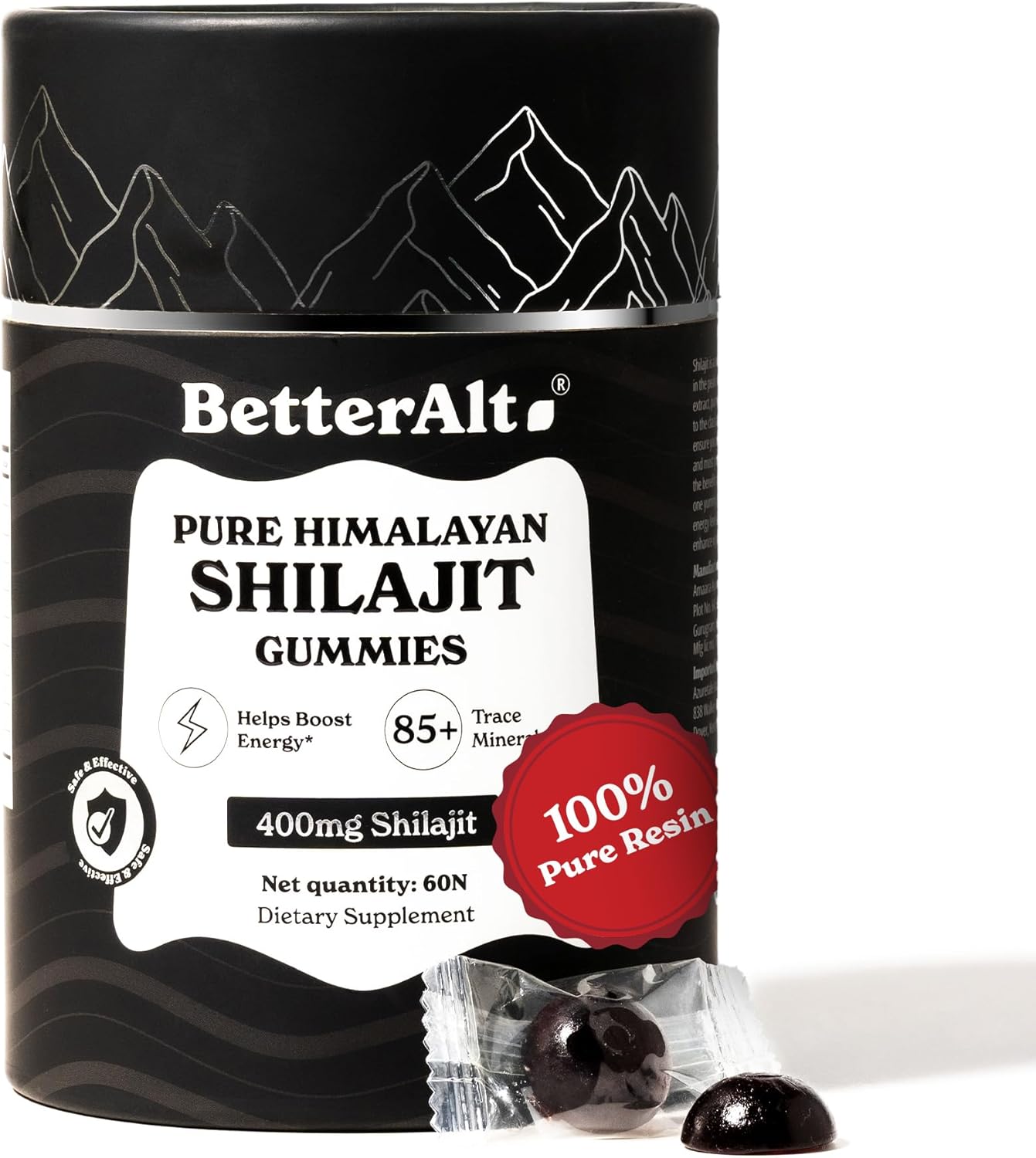 Pure Himalayan Shilajit Gummies with 100% Shilajit |High Potency Gold Grade| 60 Gummies for Energy Boost & Immune Support, 75%+ Fulvic Acid| Travel Friendly – Tamarind Flavor