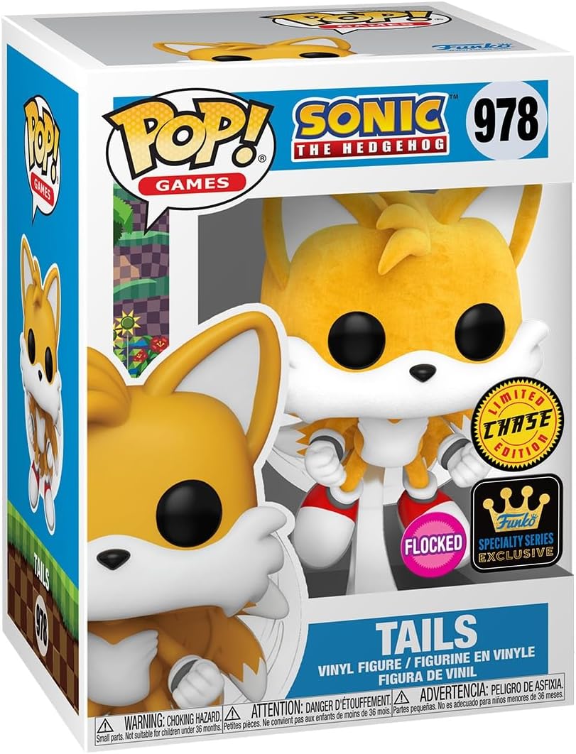 Funko Pop! Sonic The Hedgehog – Tails Flying Chase Figure – Specialty Series Flocked Chase Figure