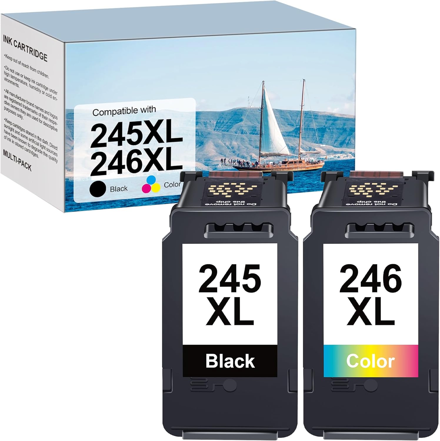 Remanufactured Ink Cartridge Replacement for PG245/CL246XL Ink Cartridge Compatible with PIXMA iP2820 MG2420 MG2520 MG2922 MG2924 Printer (1 Black 1 Color, 2-Pack)